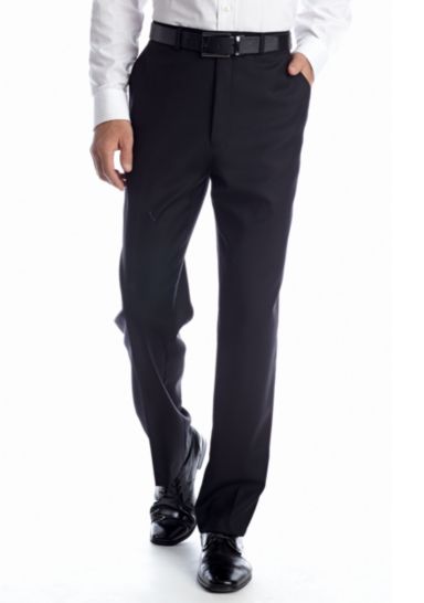 Classic Fit Black Solid Suit Separate  Pants