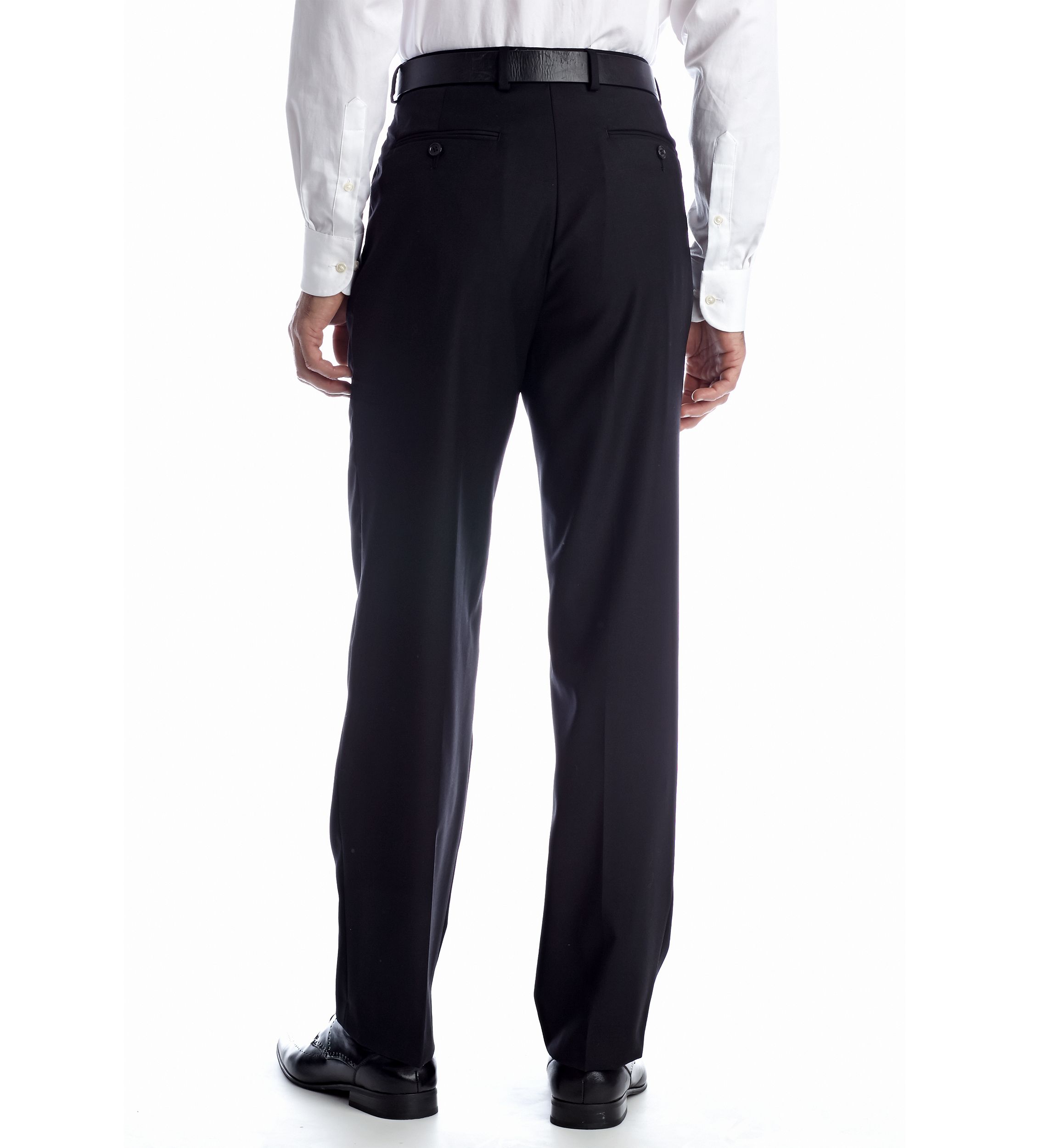 Classic Fit Black Solid Suit Separate  Pants