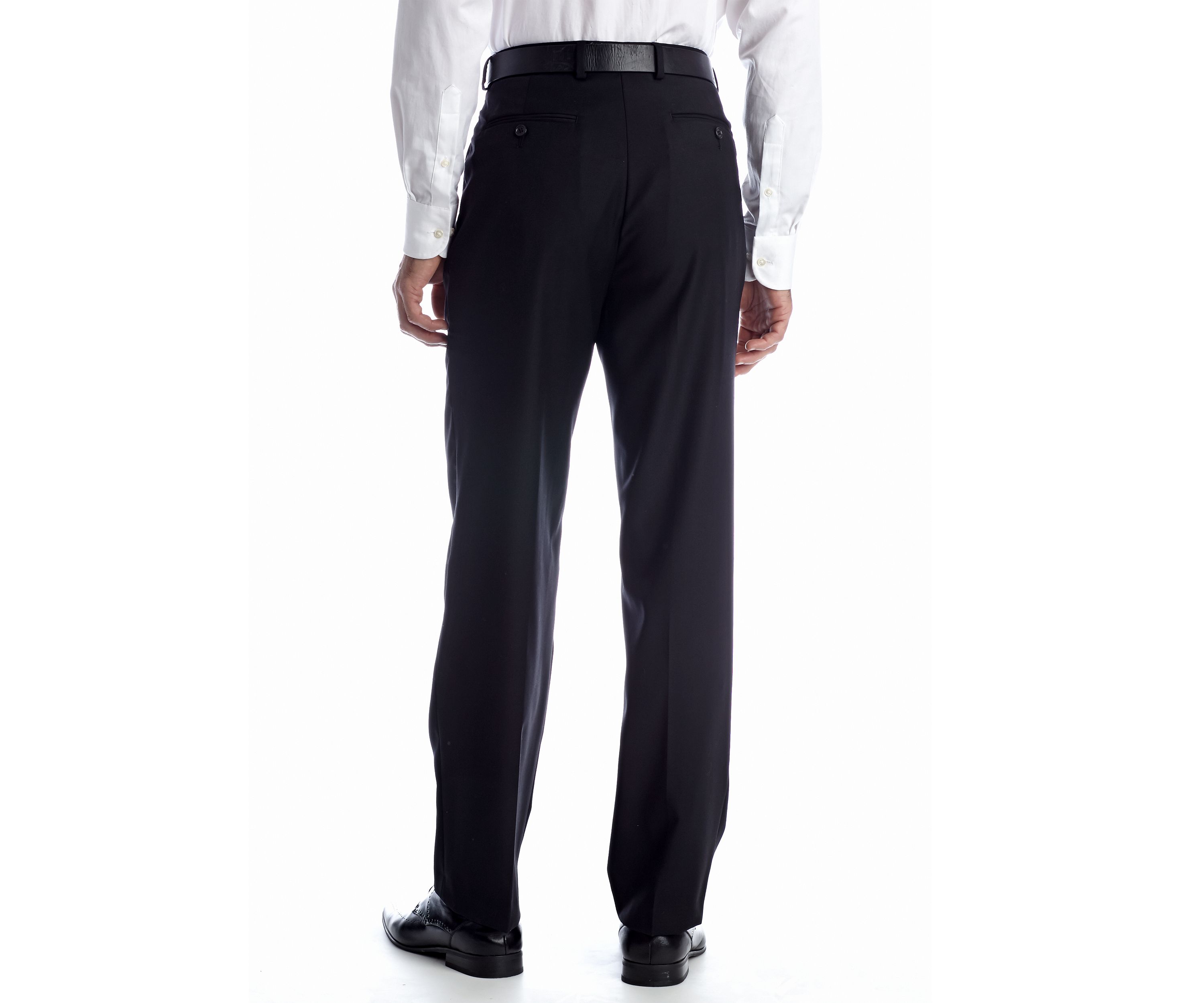 Classic Fit Black Solid Suit Separate  Pants