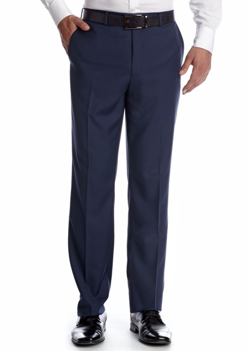 Classic Fit Solid Flat Front Suit Separate Pants