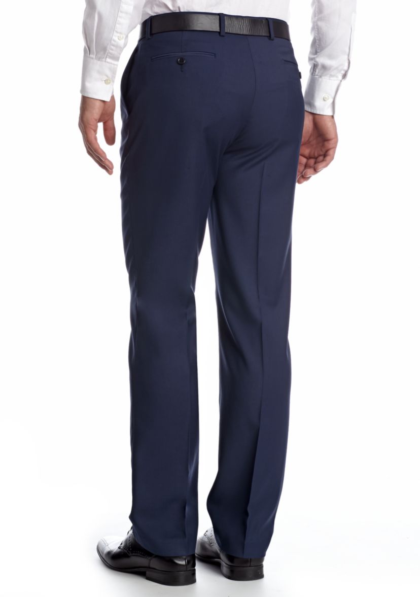 Classic Fit Solid Flat Front Suit Separate Pants