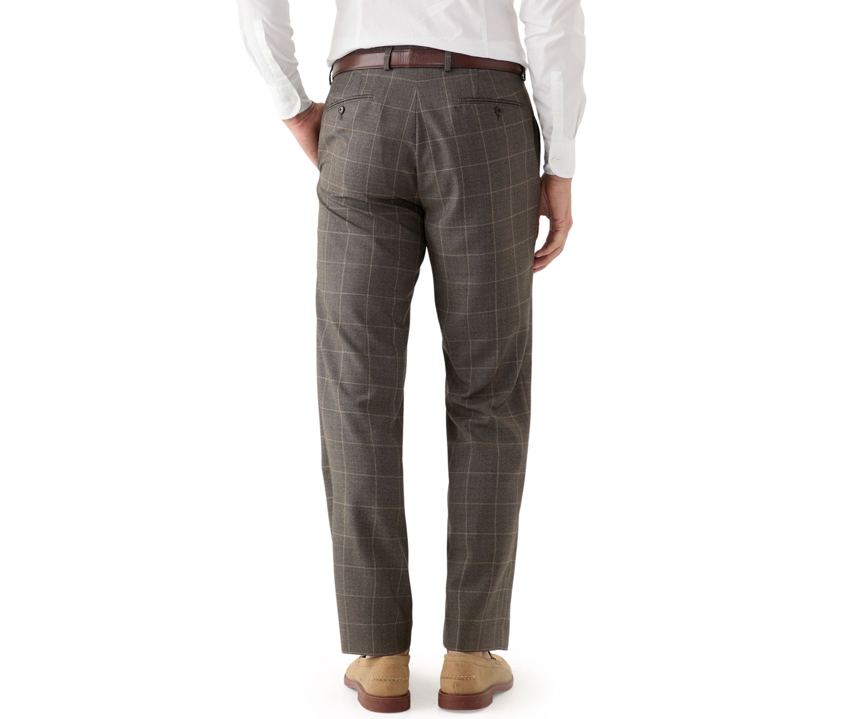 Tonal Brown Windowpane Suit Separate Pants