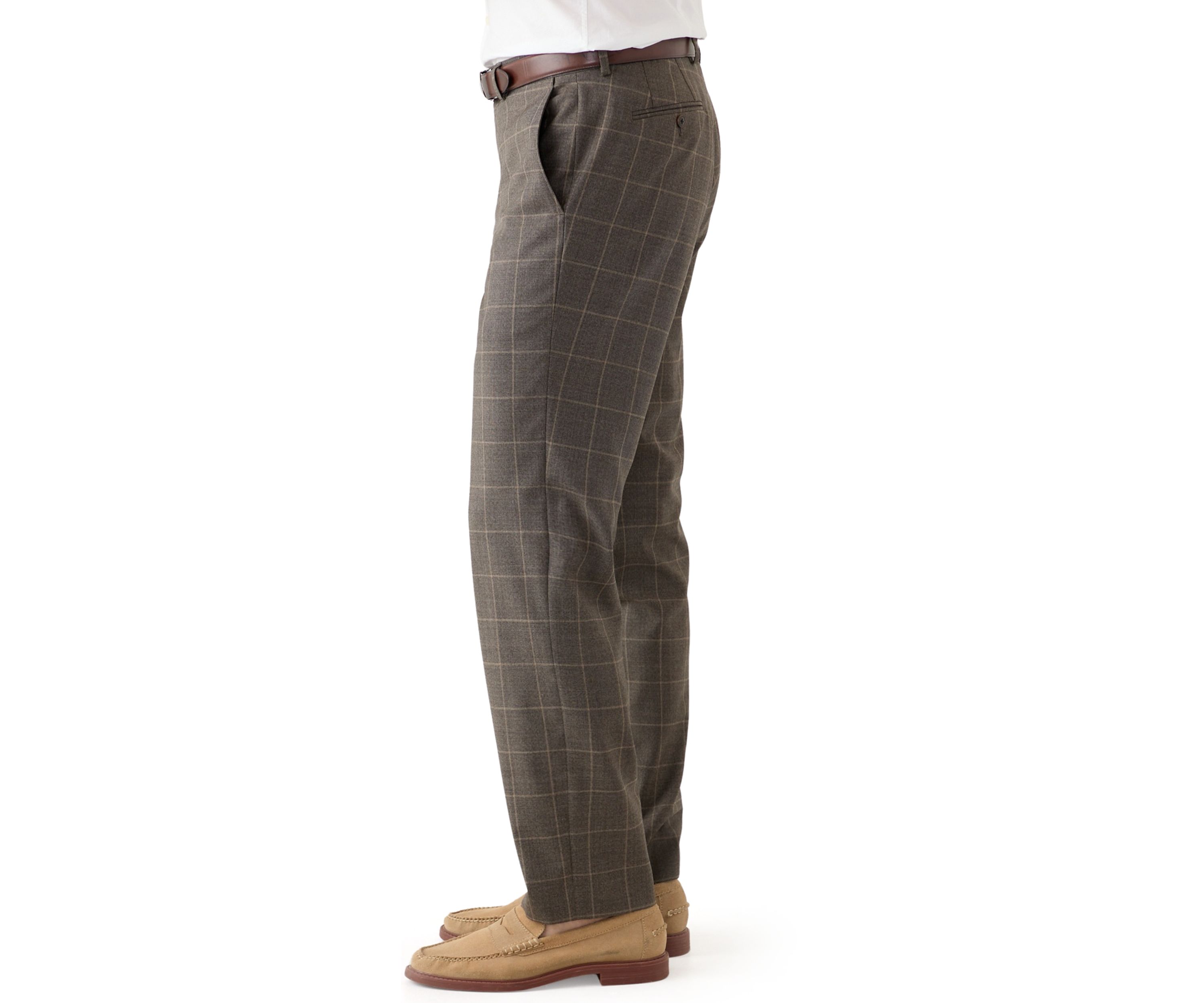 Tonal Brown Windowpane Suit Separate Pants