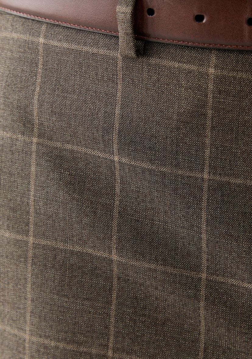 Tonal Brown Windowpane Suit Separate Pants