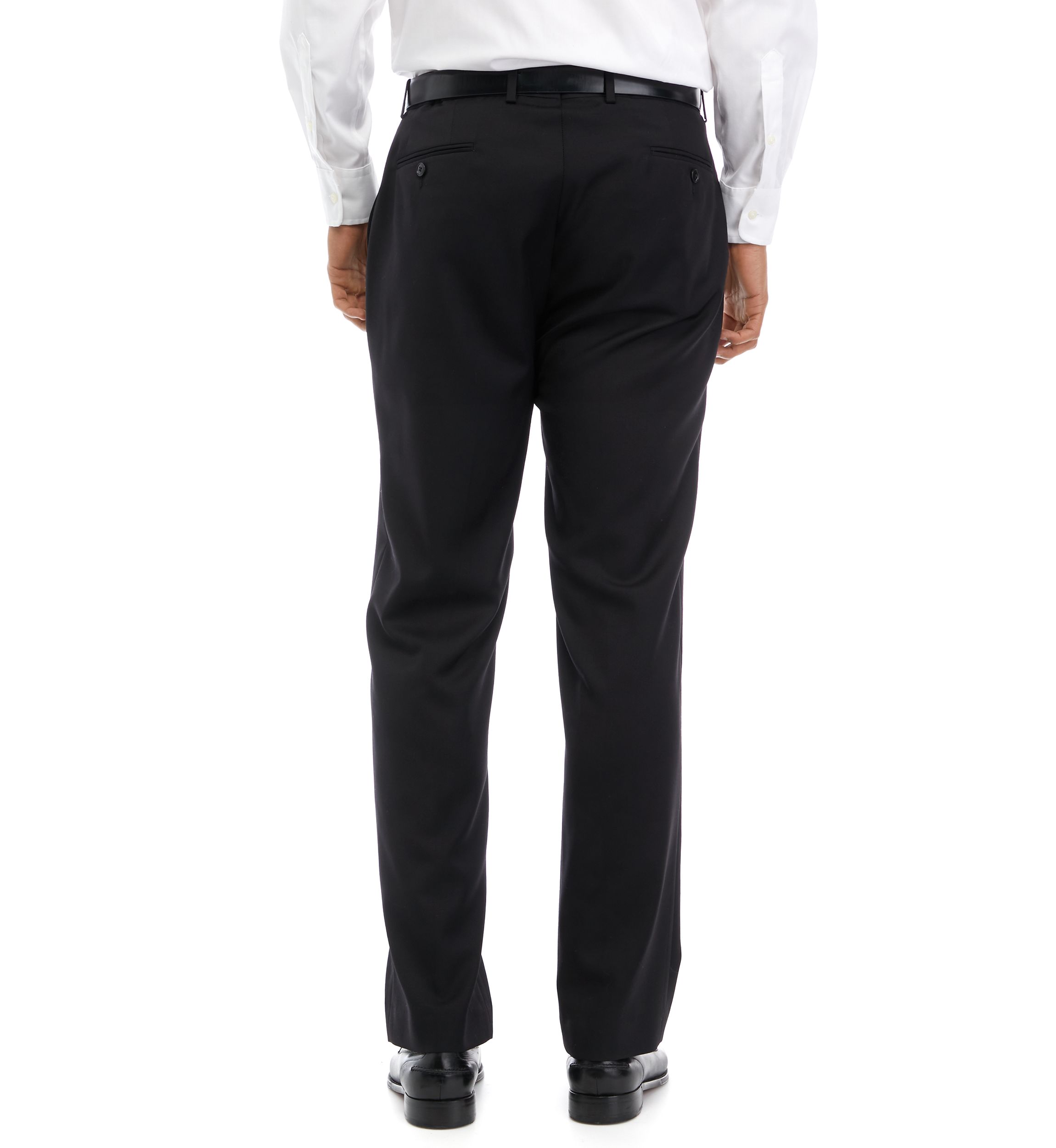 Mens Black Solid Suit Pants