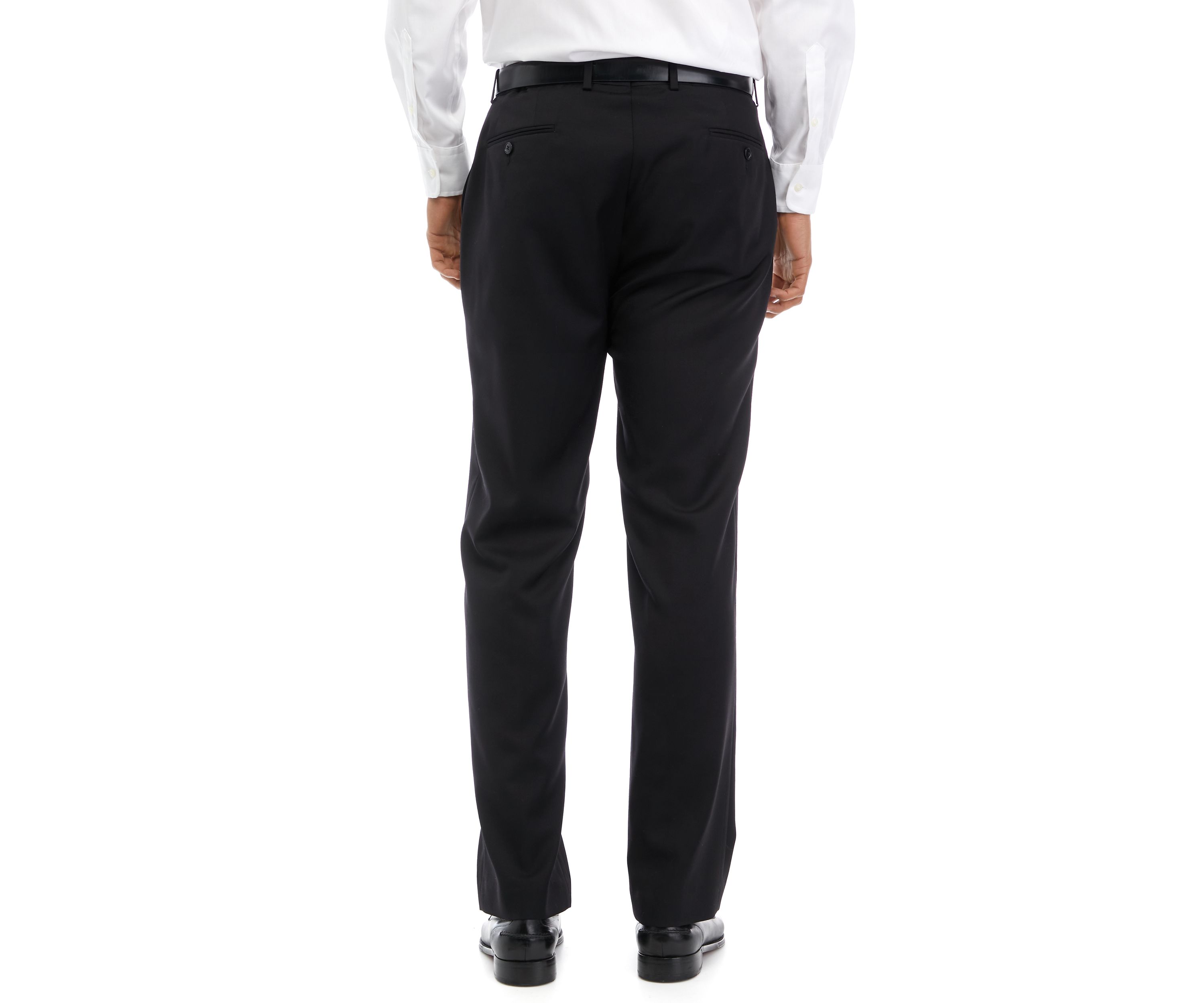 Mens Black Solid Suit Pants
