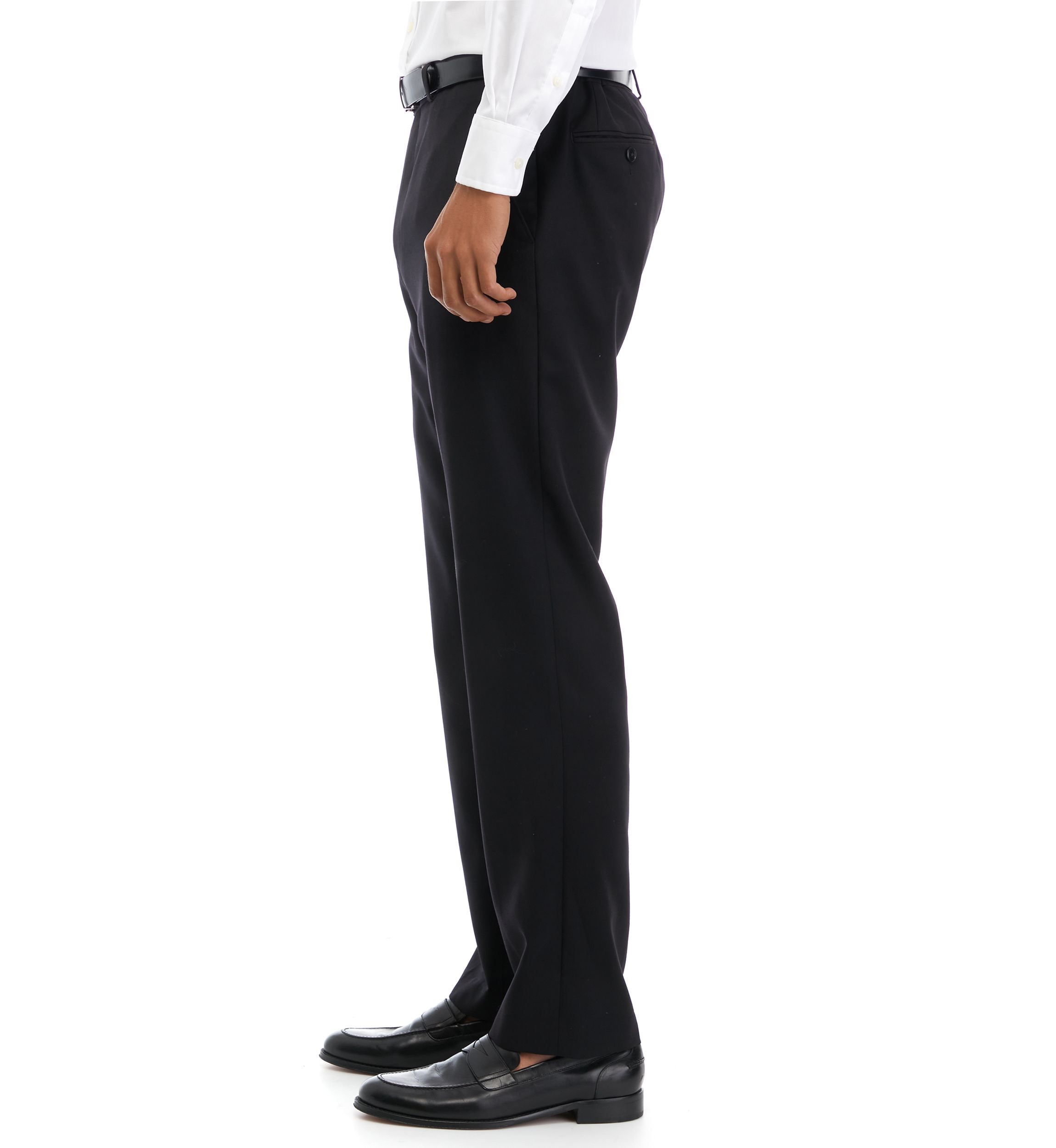 Mens Black Solid Suit Pants