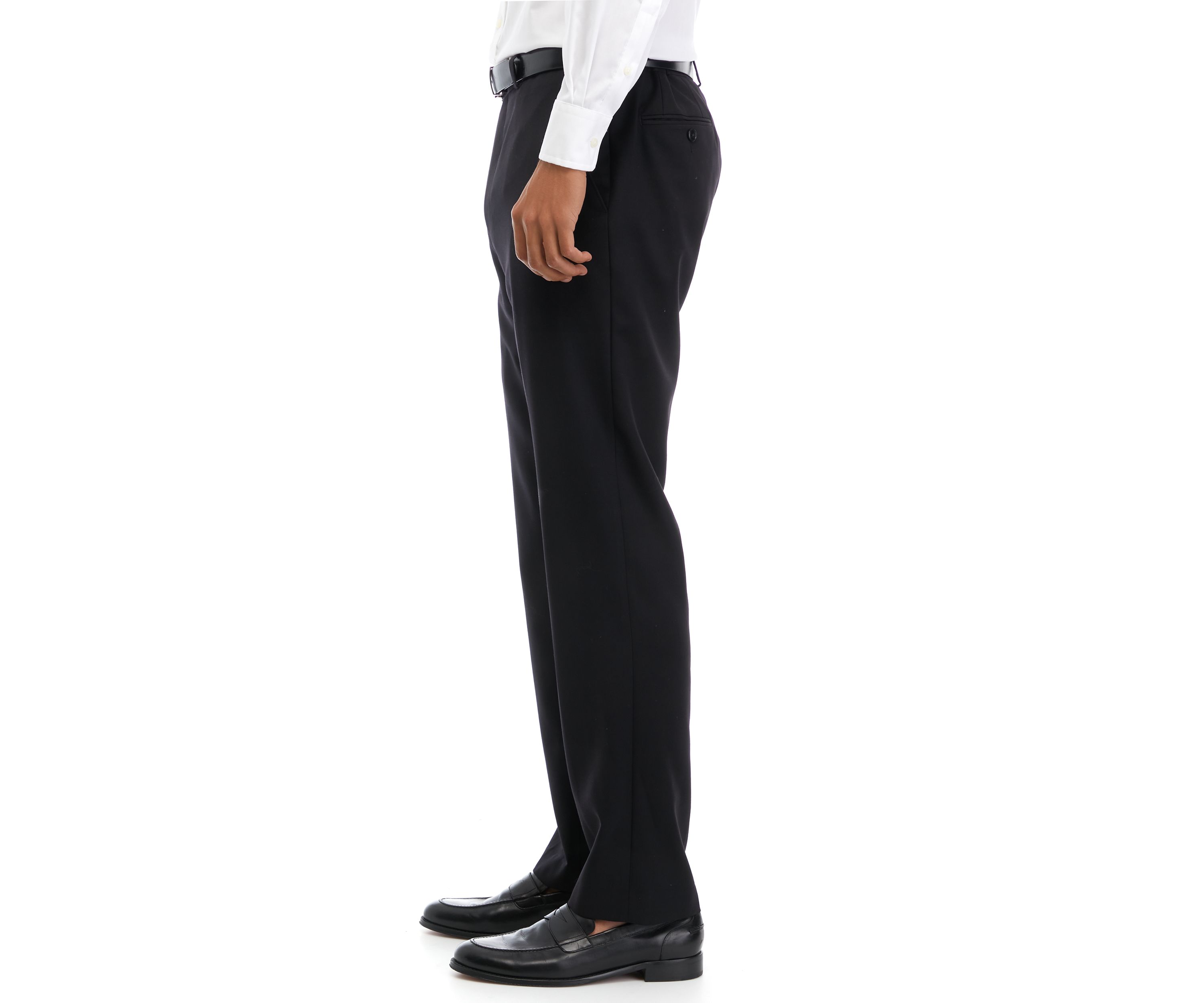 Mens Black Solid Suit Pants