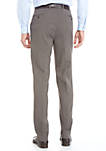 Brown Stretch Flat Front Pants