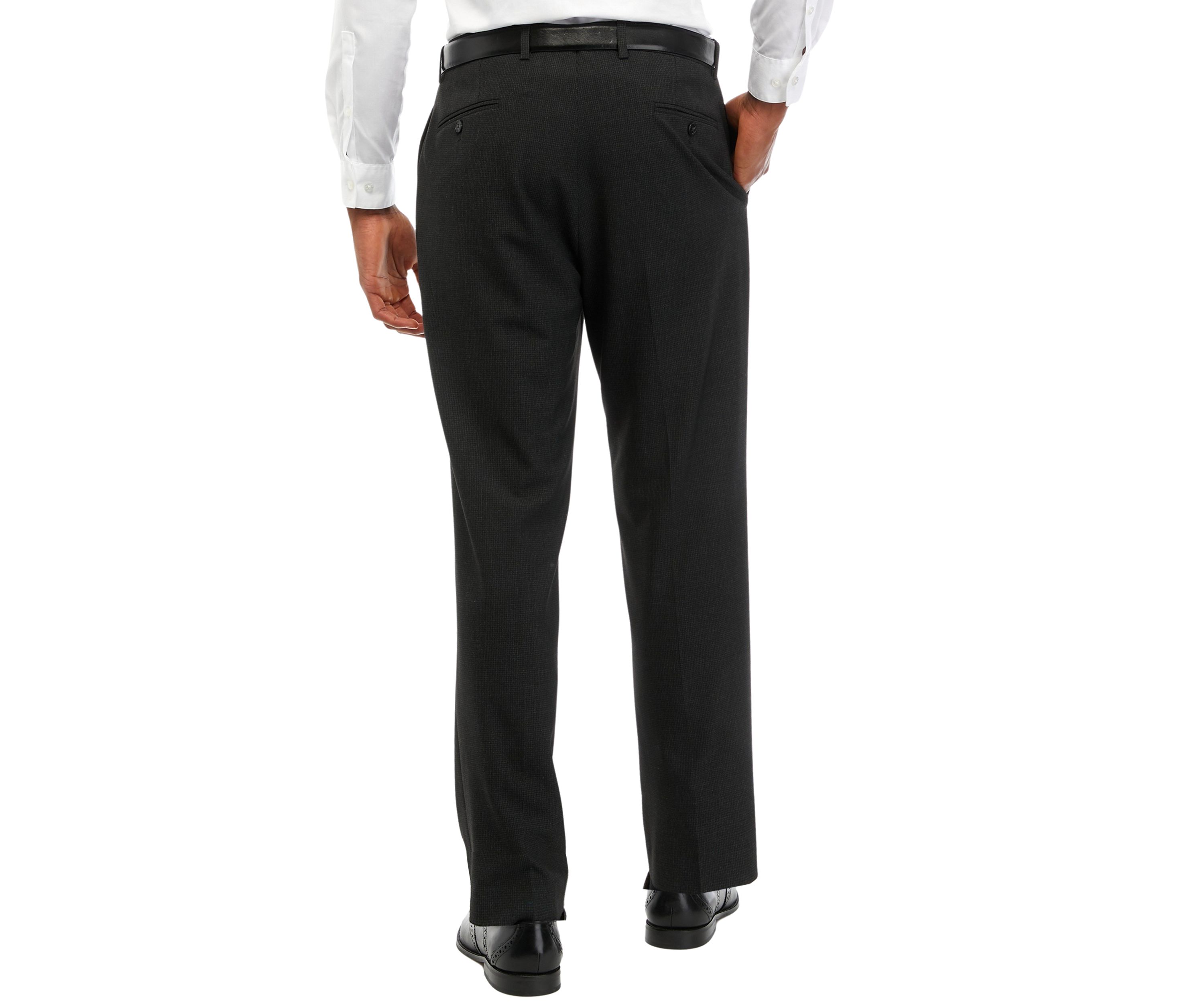 Mens Textured Flat Front Pants