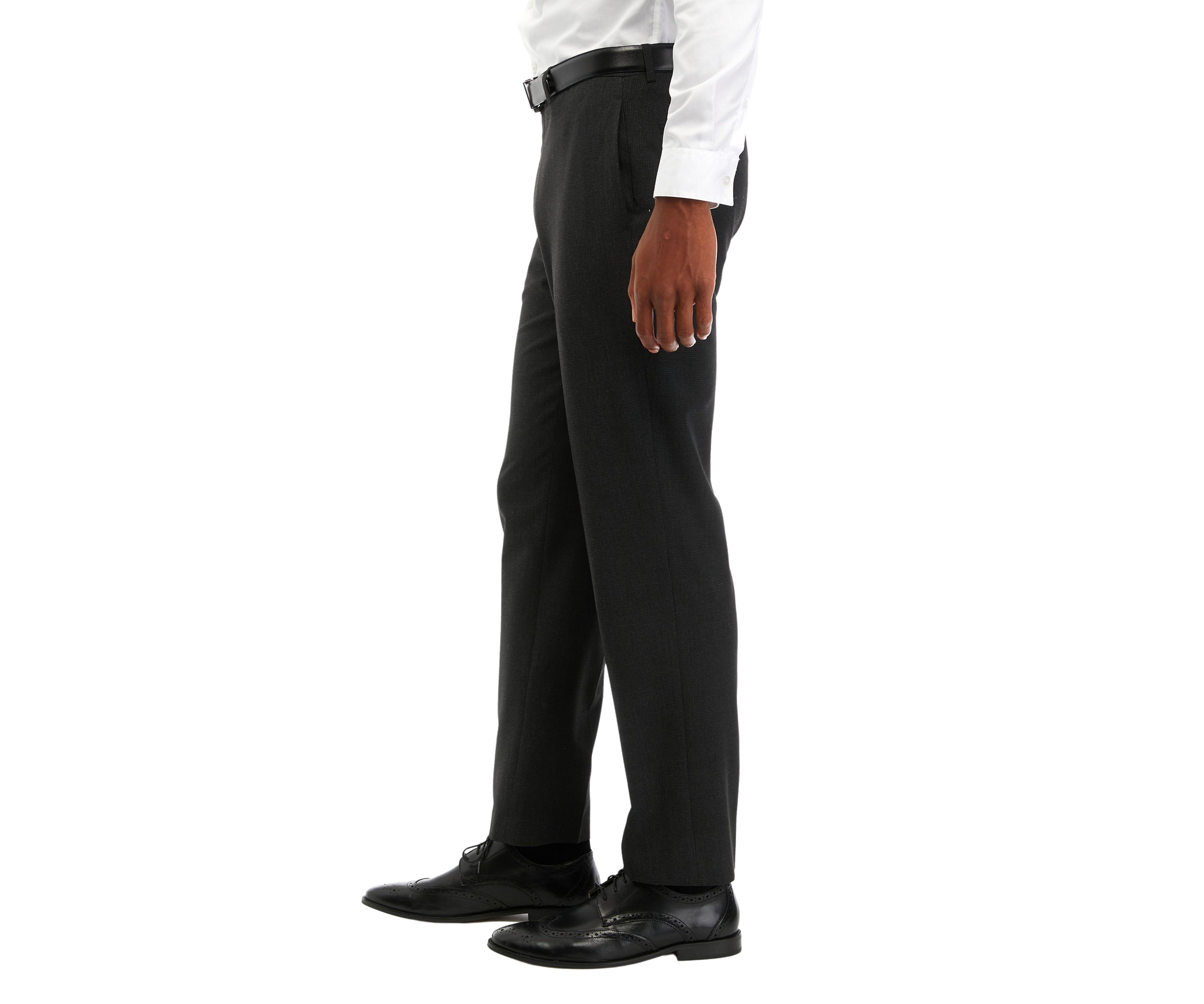 Mens Textured Flat Front Pants