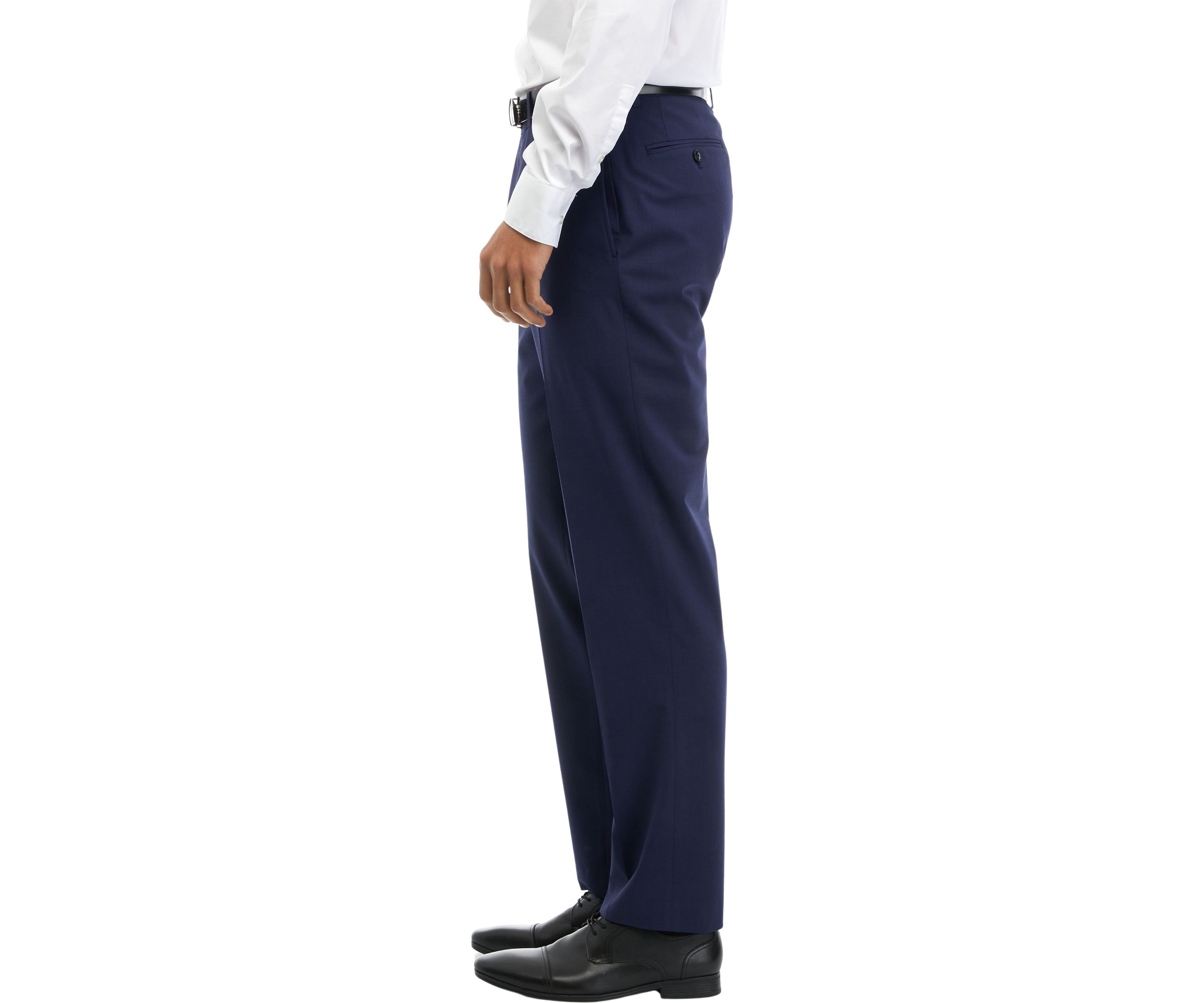 Textured Flat Front Pants