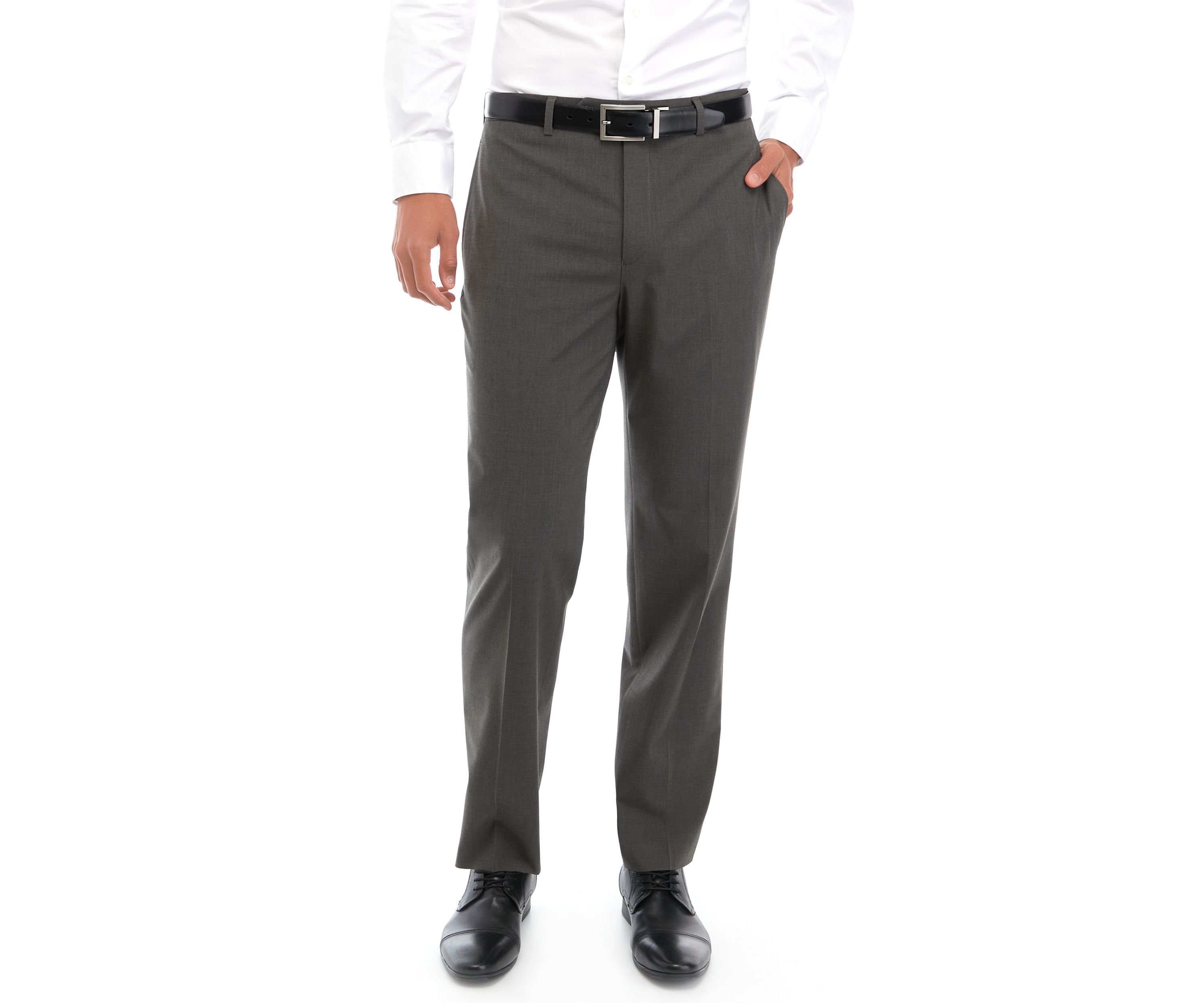 Mens Textured Flat Front Pants