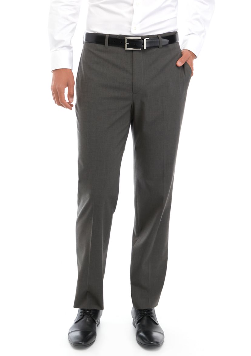 Mens Textured Flat Front Pants