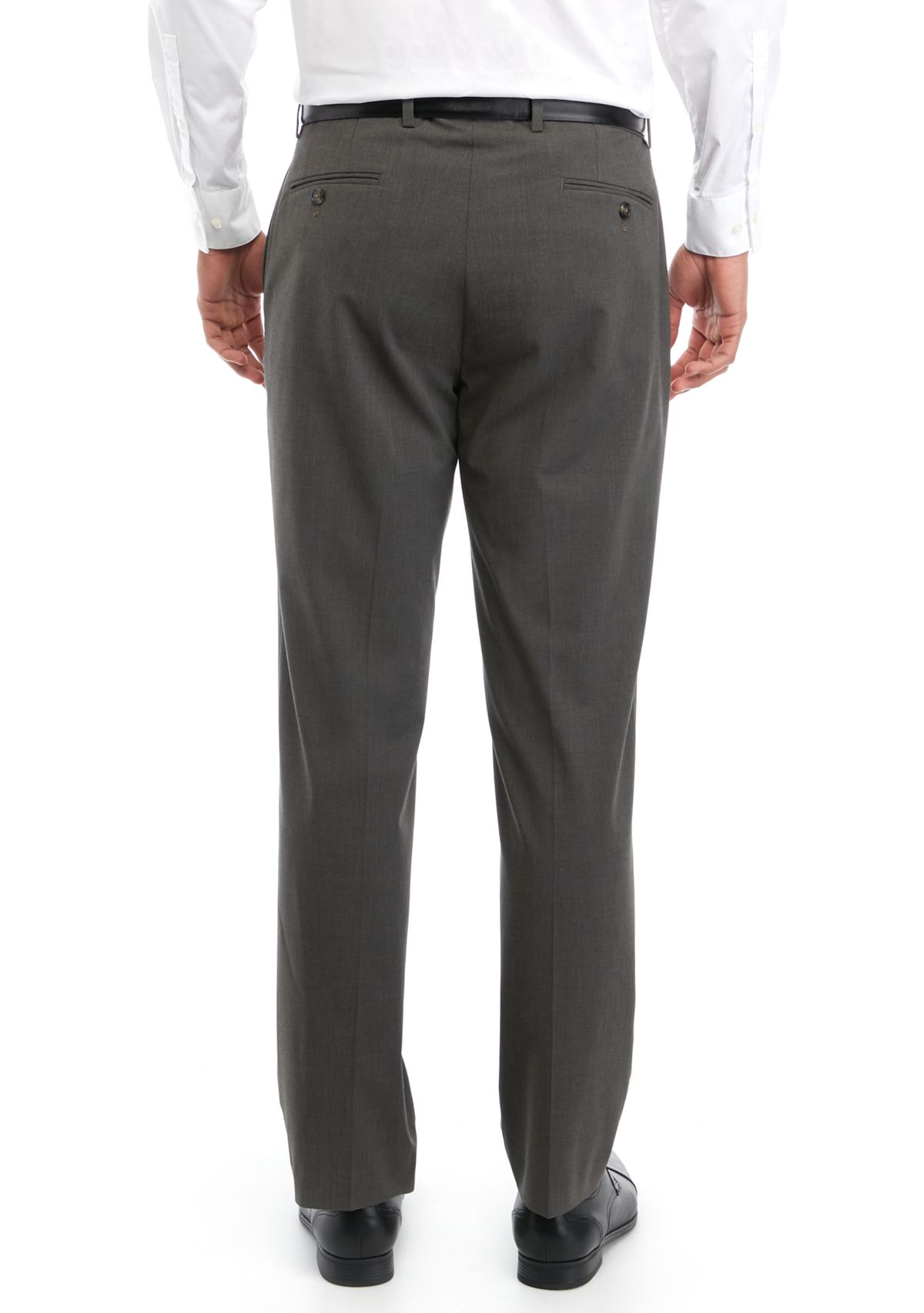 Mens Textured Flat Front Pants
