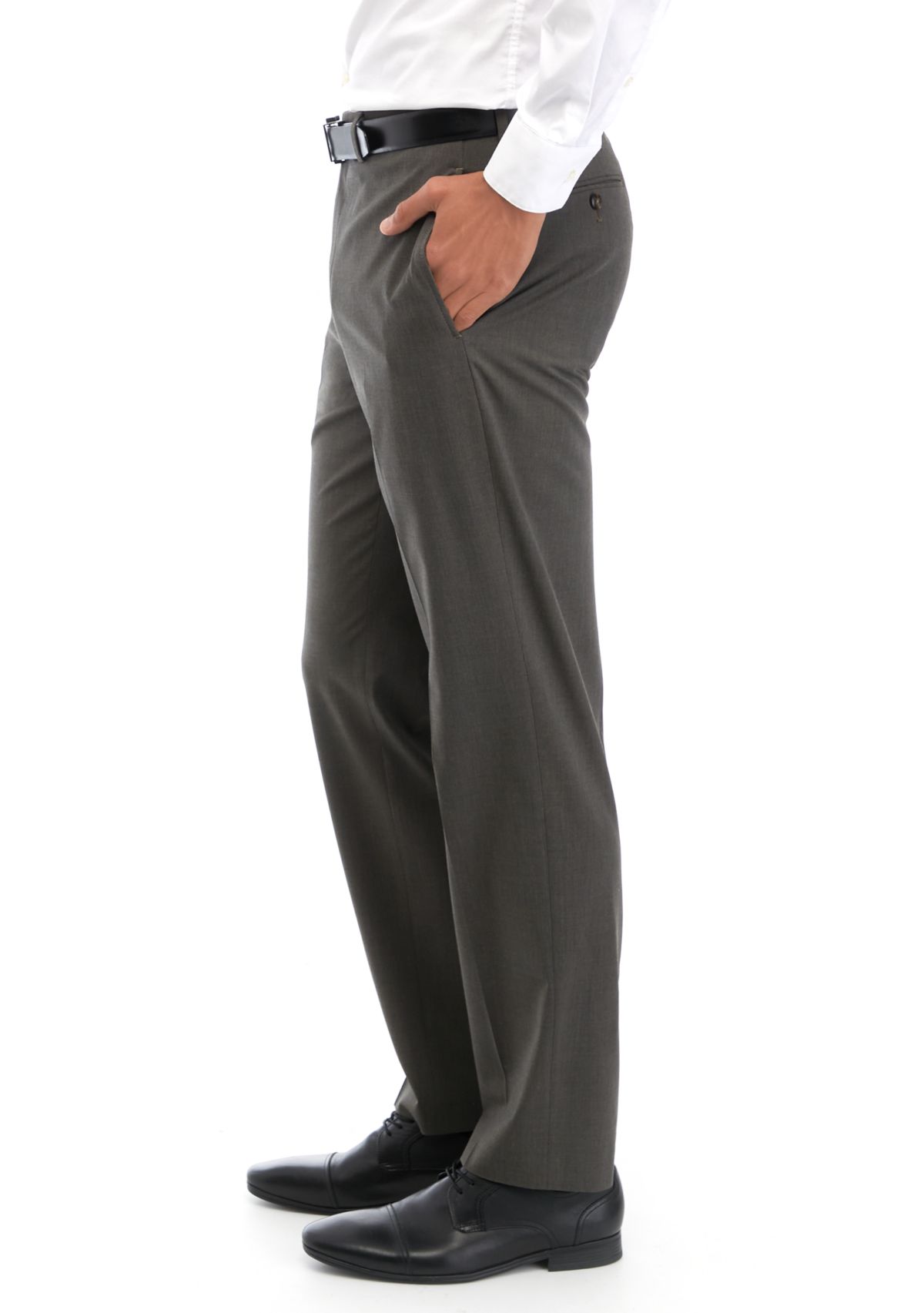 Mens Textured Flat Front Pants