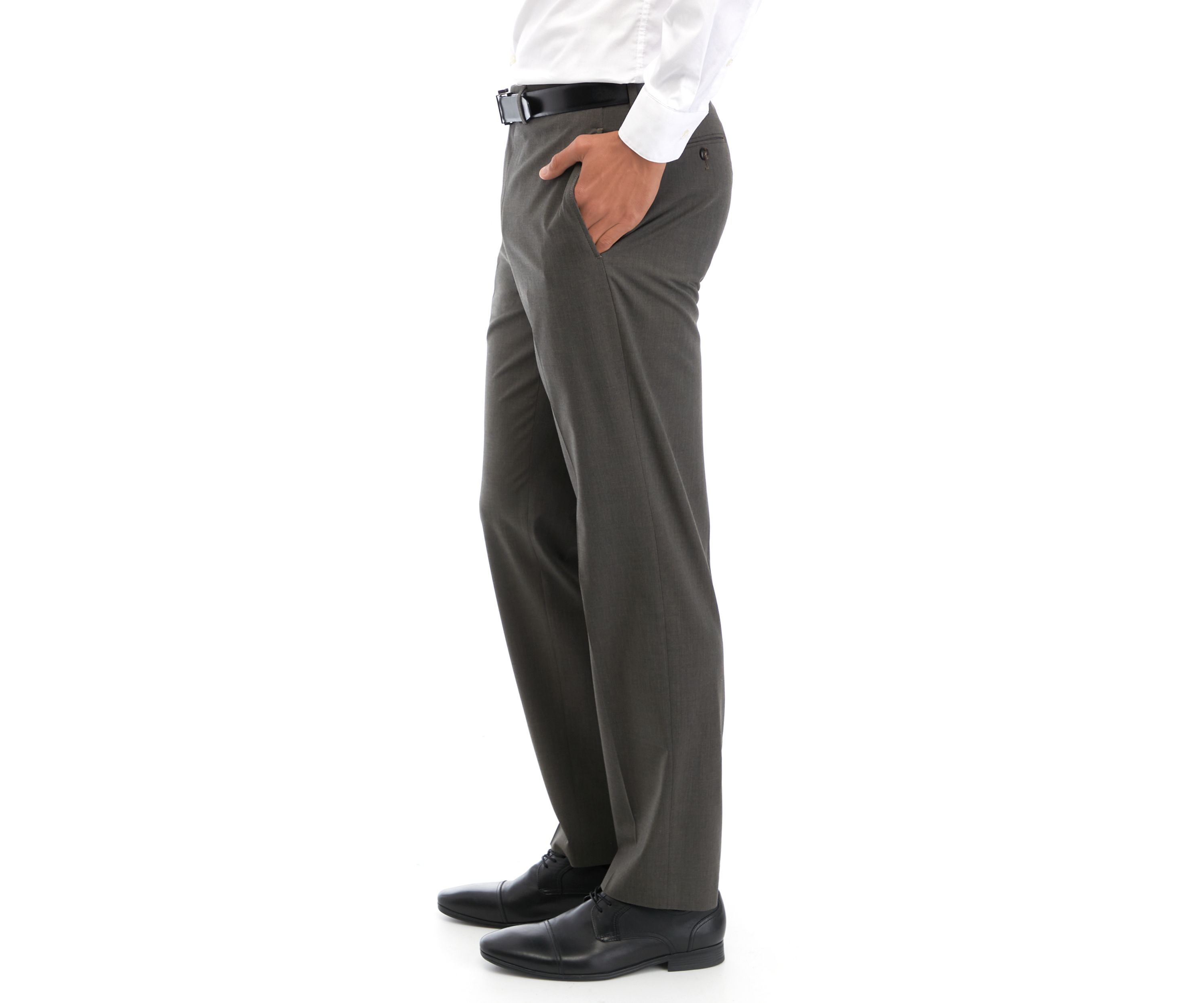 Mens Textured Flat Front Pants