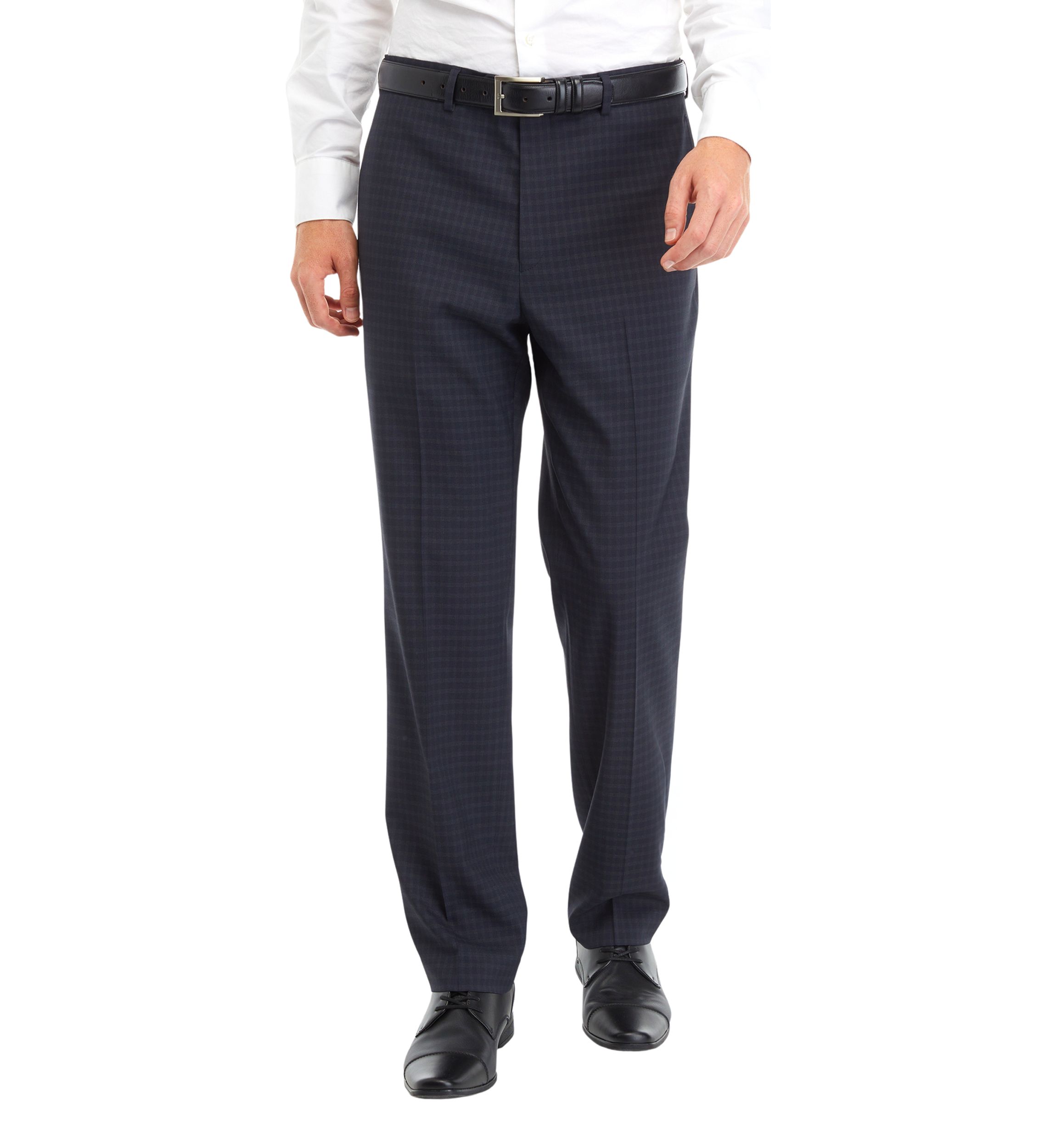 Blue Check Printed Dress Pants