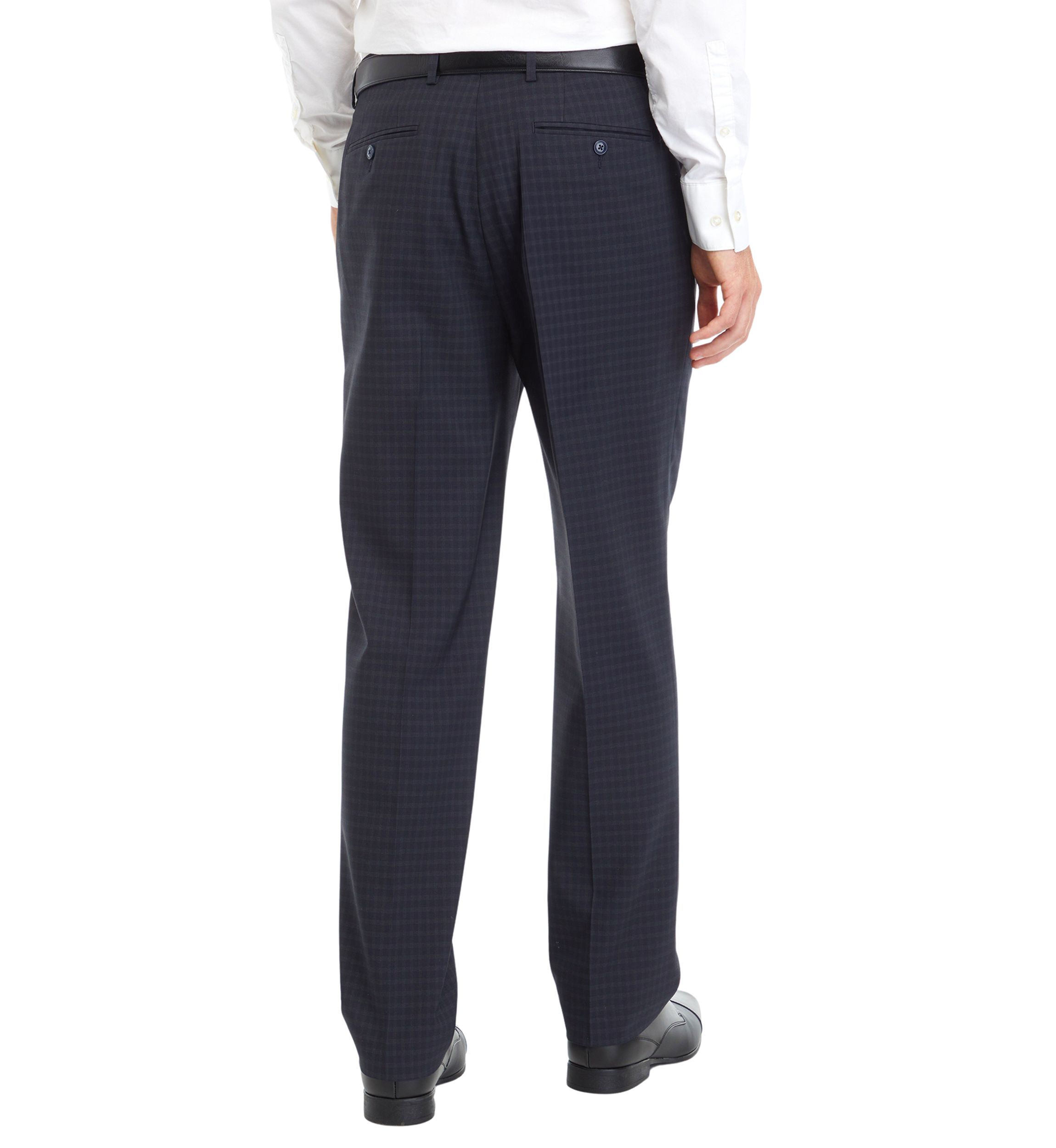 Blue Check Printed Dress Pants