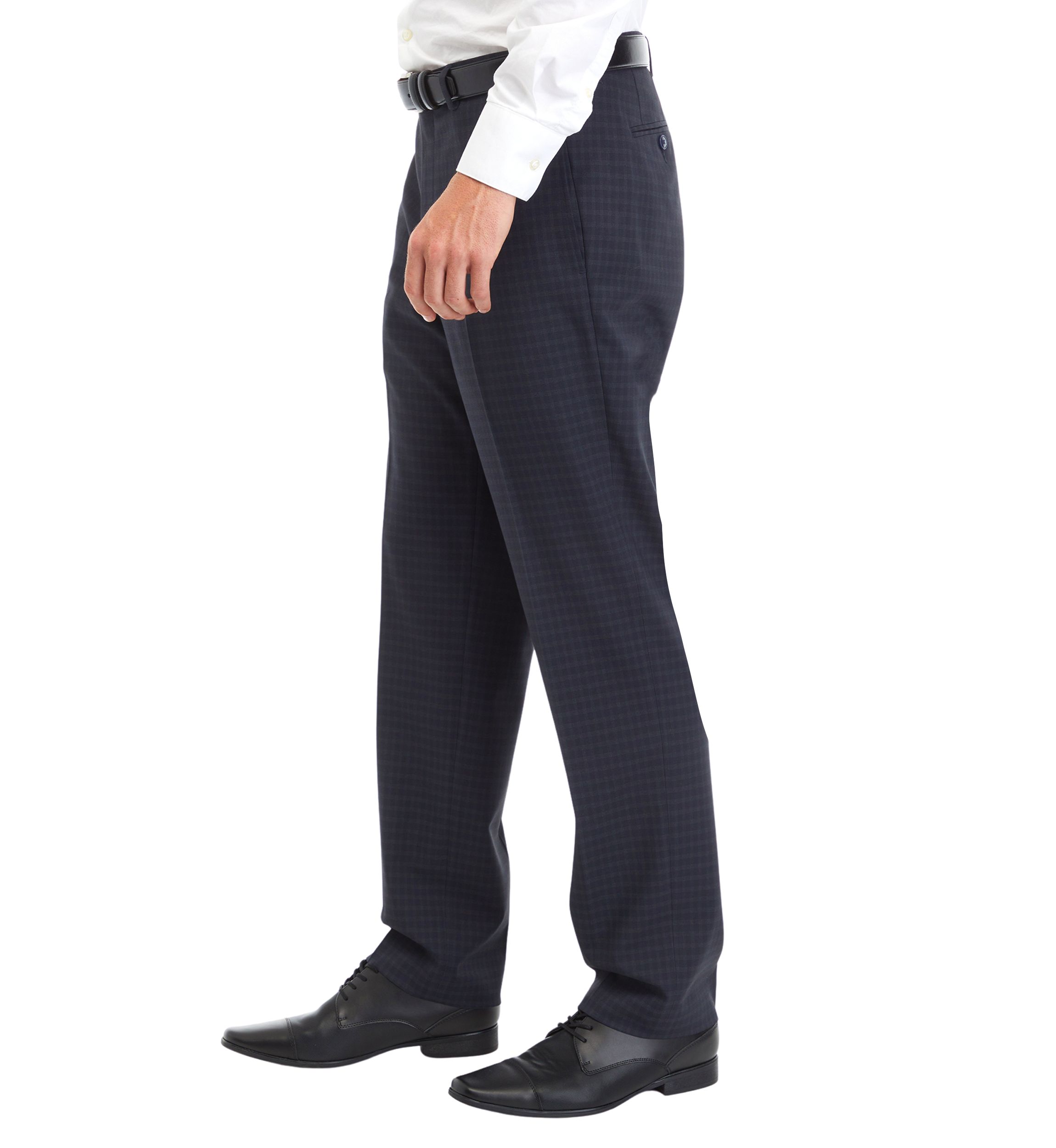 Blue Check Printed Dress Pants