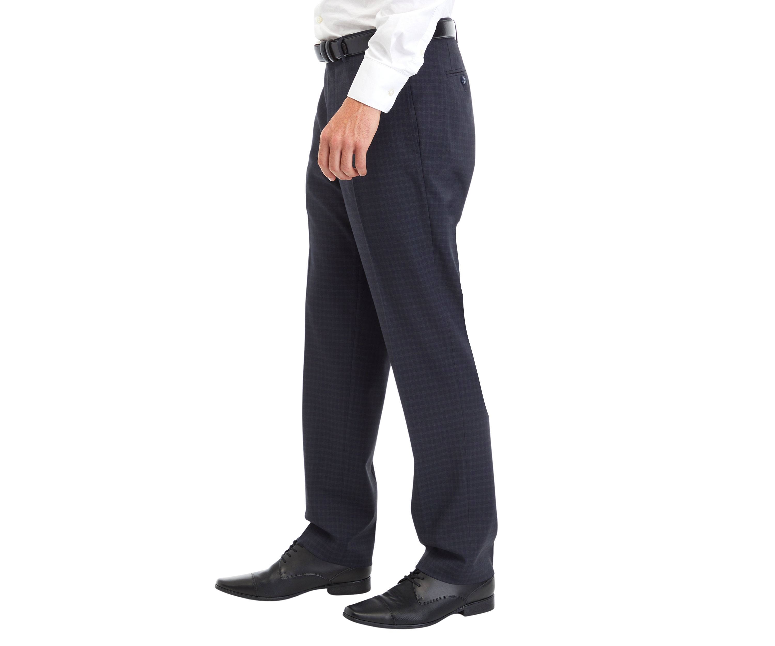 Blue Check Printed Dress Pants
