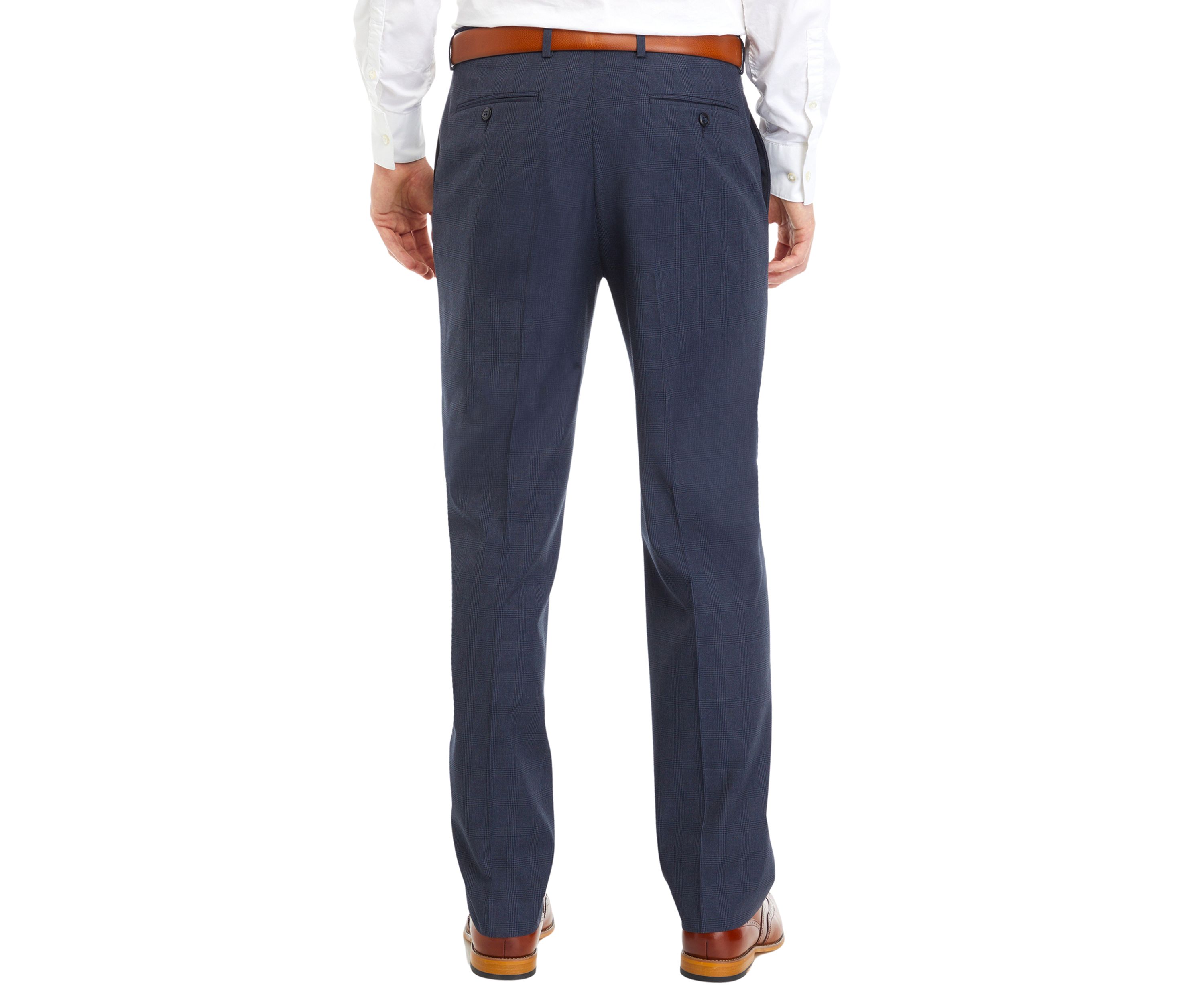 Blue Check Pattern Dress Pants