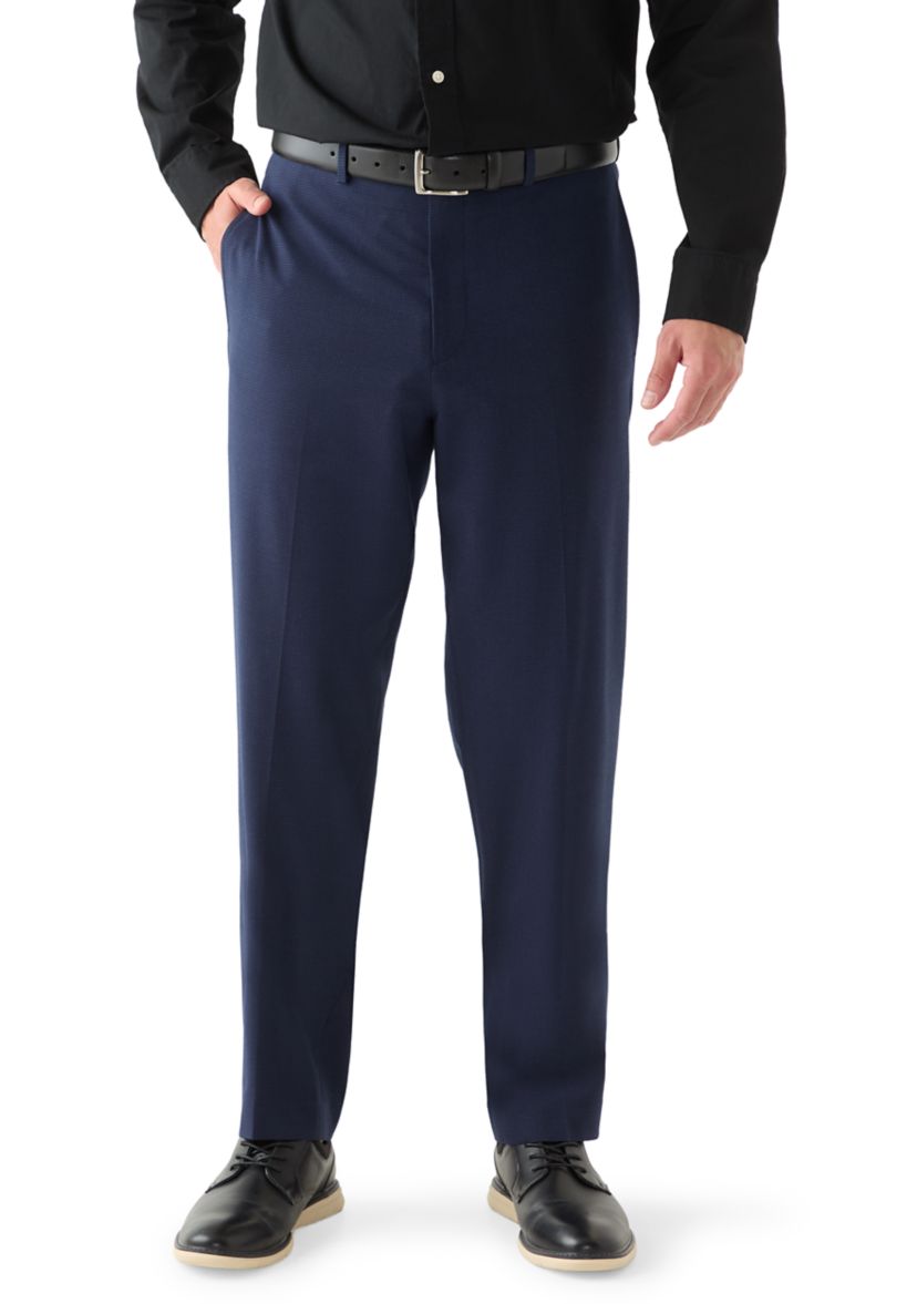 Michael Michael Kors Men's Classic Fit Small Plaid Pants, Navy Blue, 40 x 30