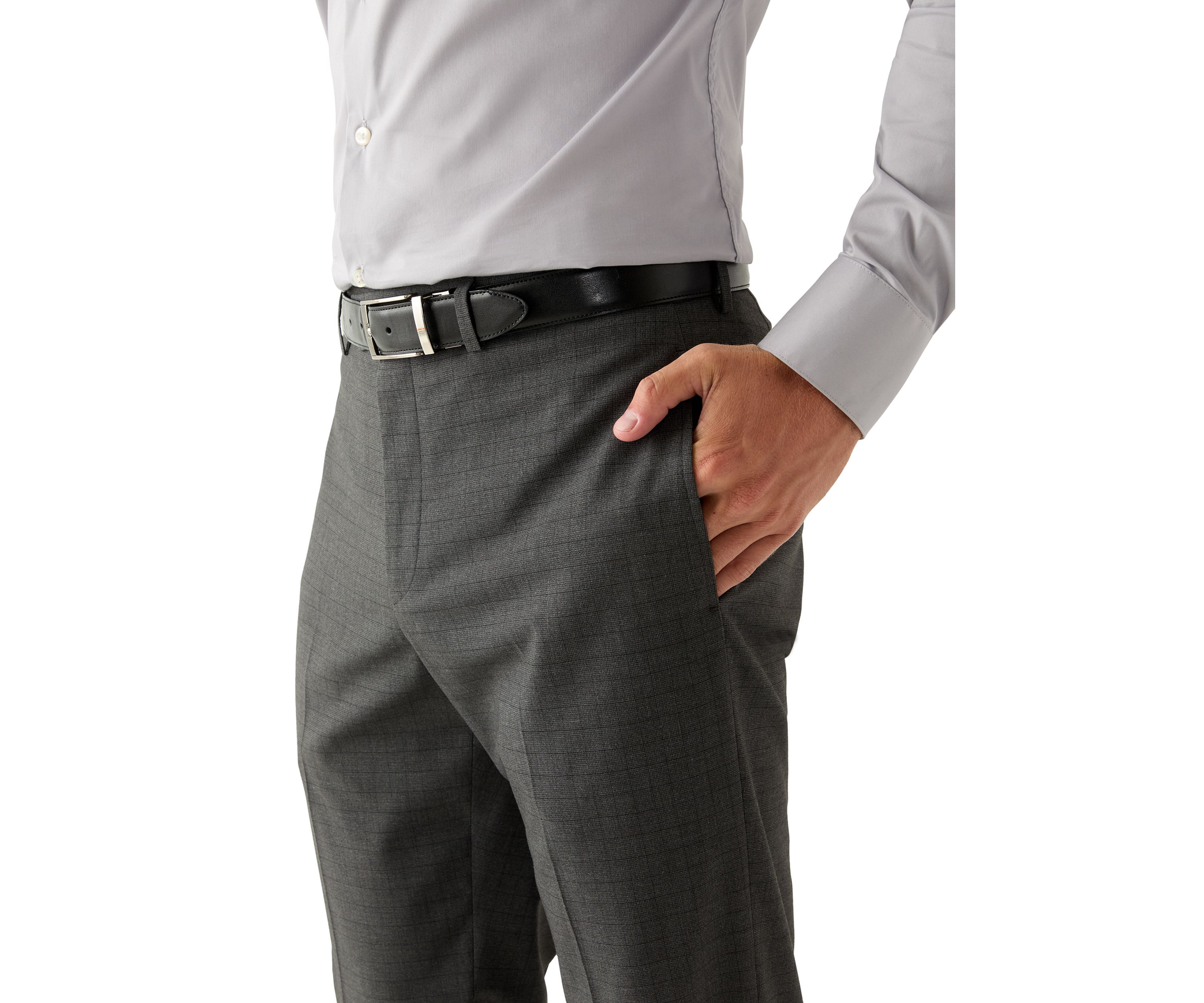 Classic Fit Black Small Plaid Pants