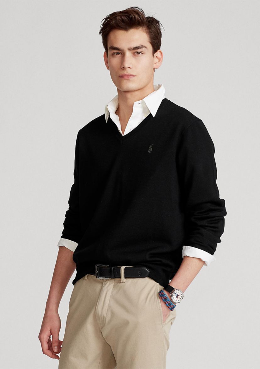 Washable Merino Wool V-Neck Sweater