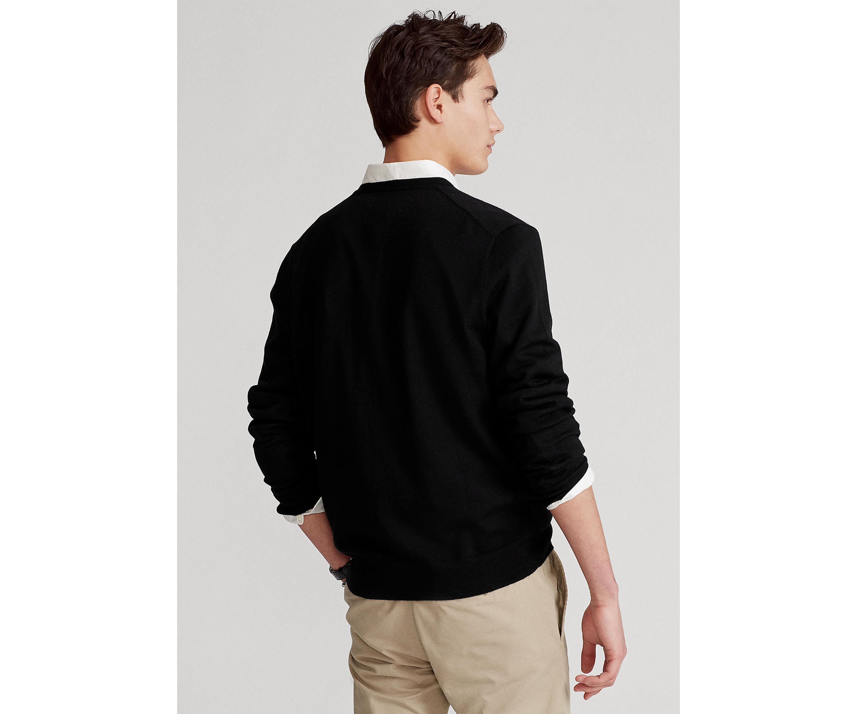 Washable Merino Wool V-Neck Sweater
