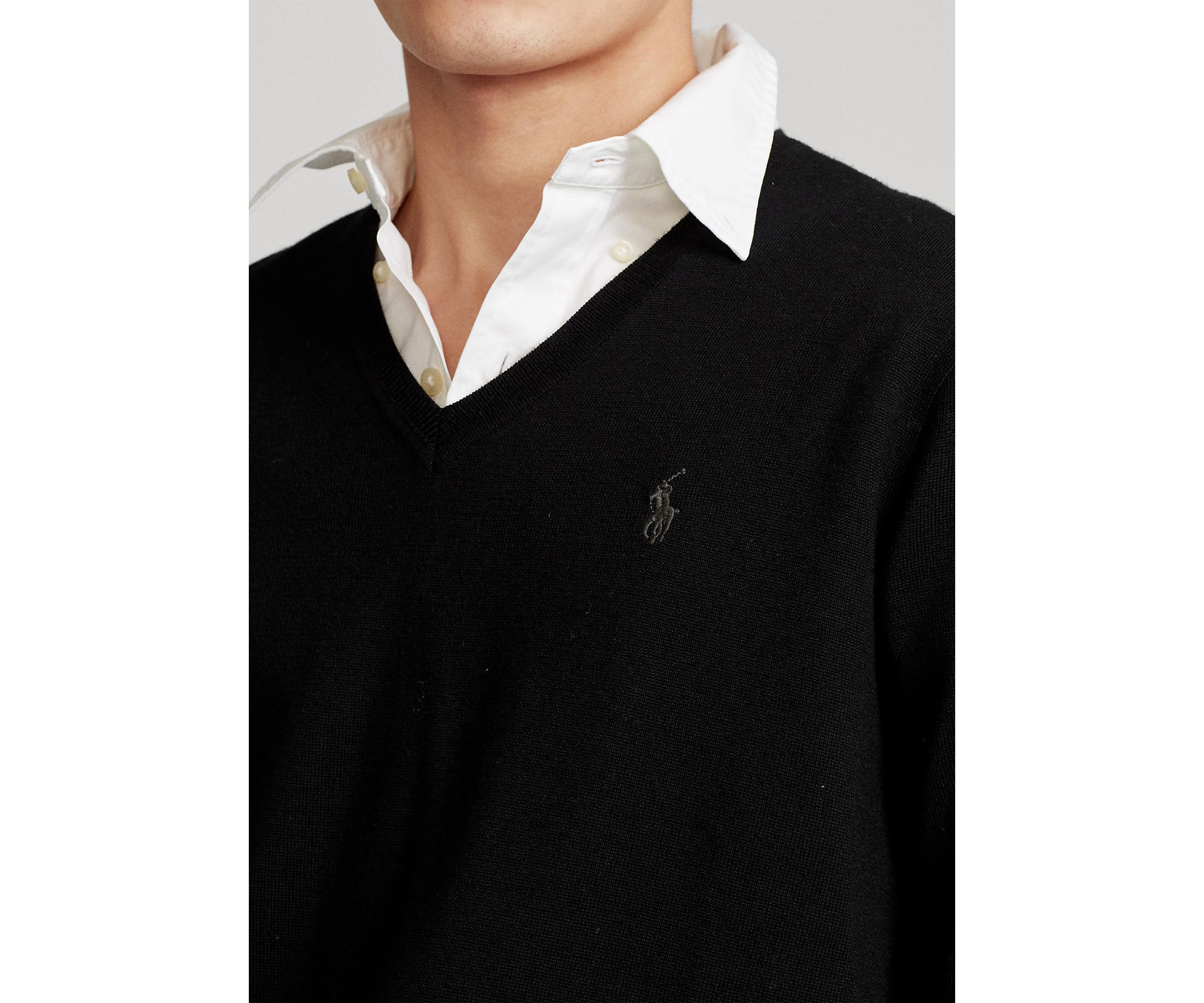 Washable Merino Wool V-Neck Sweater