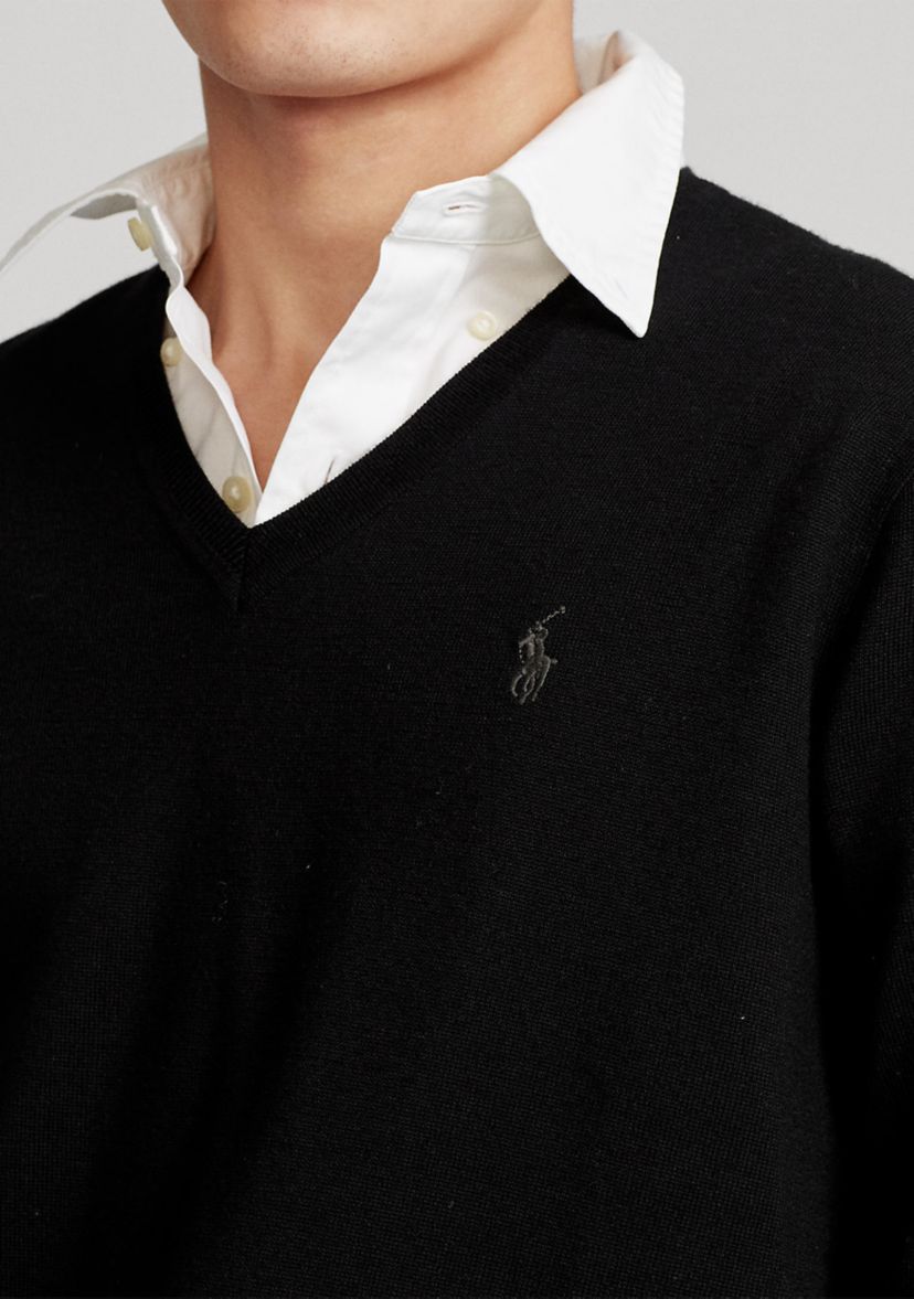 Washable Merino Wool V-Neck Sweater