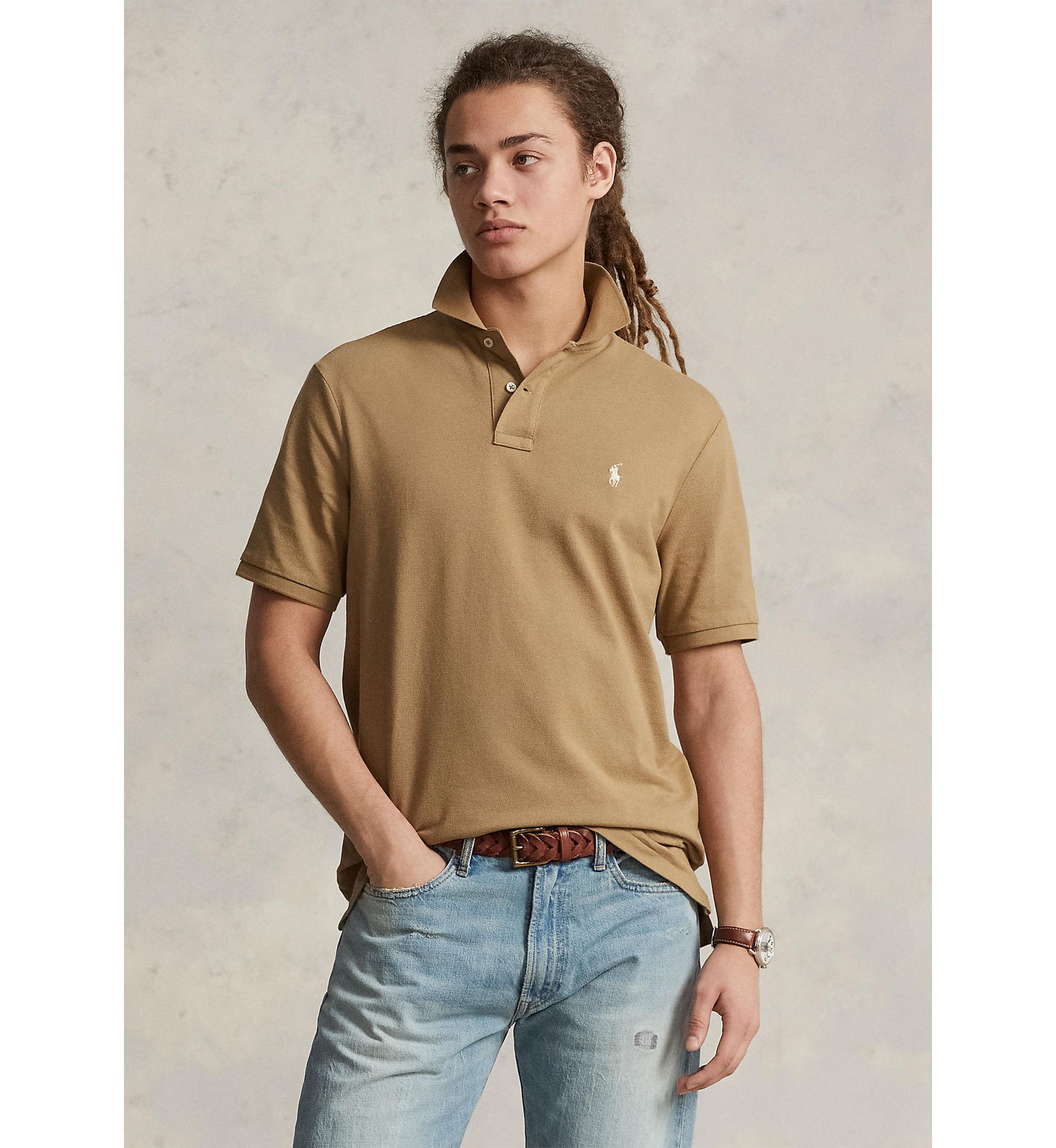 Custom Slim Fit Mesh Polo Shirt