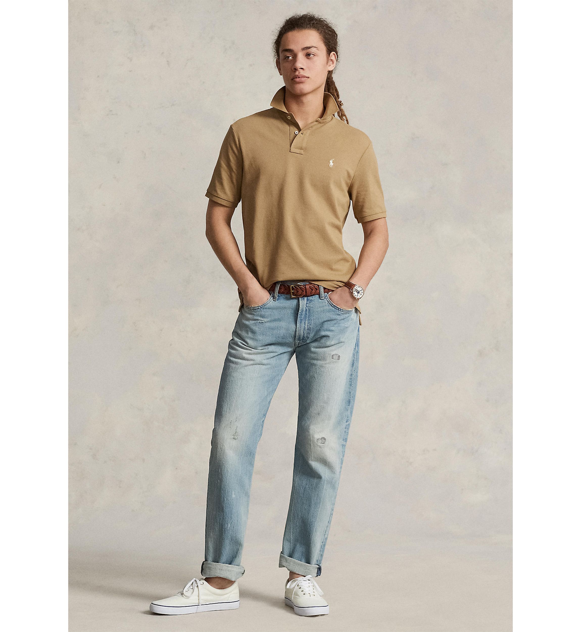 Custom Slim Fit Mesh Polo Shirt