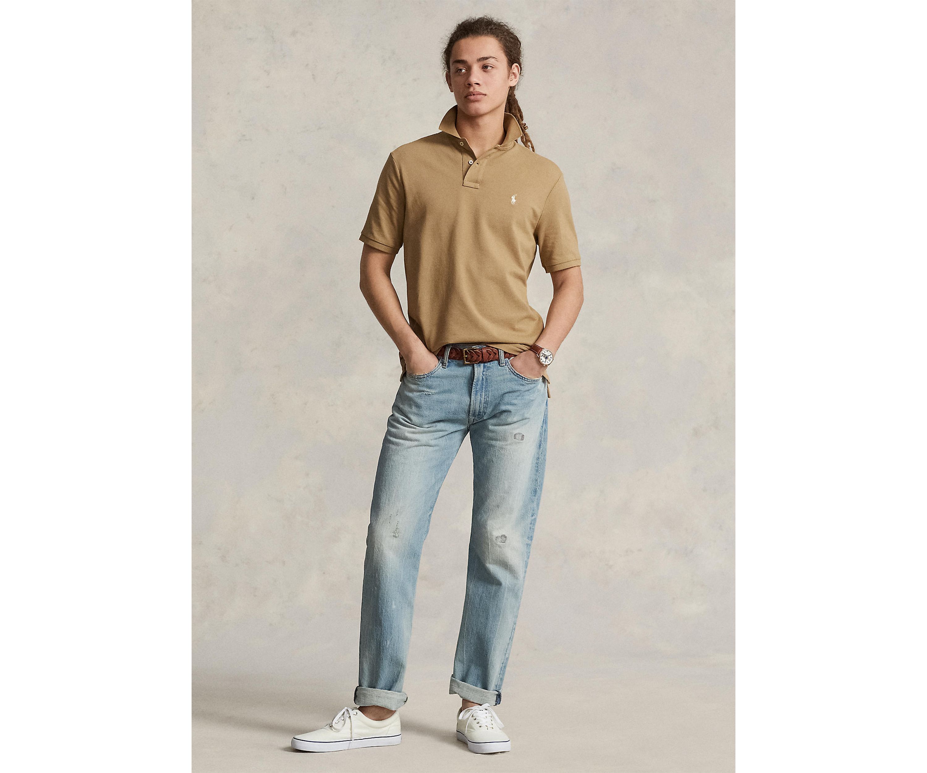 Custom Slim Fit Mesh Polo Shirt