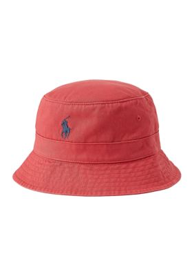 Polo Ralph Lauren Men's Cotton Chino Bucket Hat, Red, S-M -  0197078183190