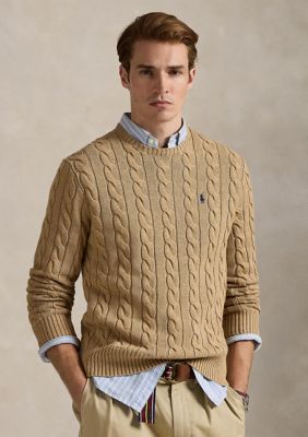 Polo Ralph Lauren Men's Cotton Cable Knit Driver Long Sleeve Sweater, Large