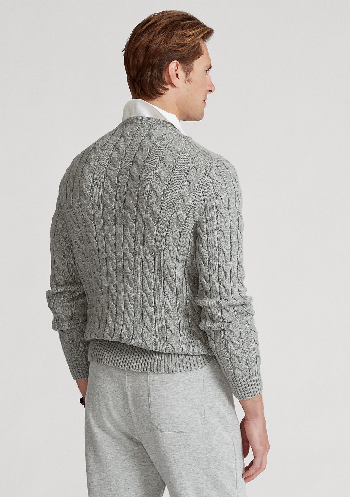 Cotton Cable Knit Driver Long Sleeve Sweater