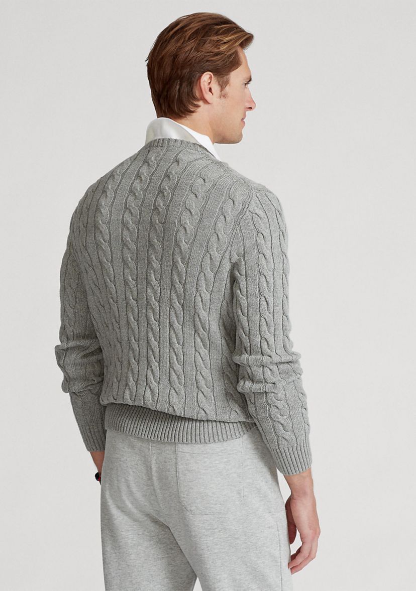Cotton Cable Knit Driver Long Sleeve Sweater