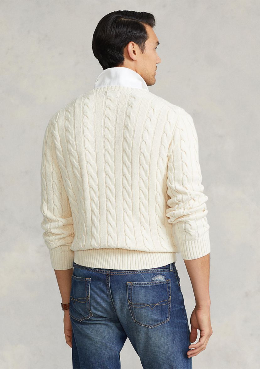 Cotton Cable Knit Driver Long Sleeve Sweater