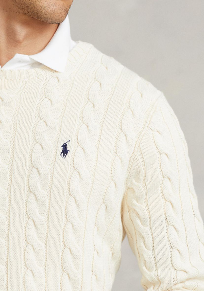 Cotton Cable Knit Driver Long Sleeve Sweater