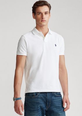 Polo Ralph Lauren Men's Custom Slim Fit Mesh Polo, White, 2XL