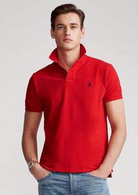 Polo Ralph Lauren Men's Custom Slim Fit Mesh Polo, Red, Large