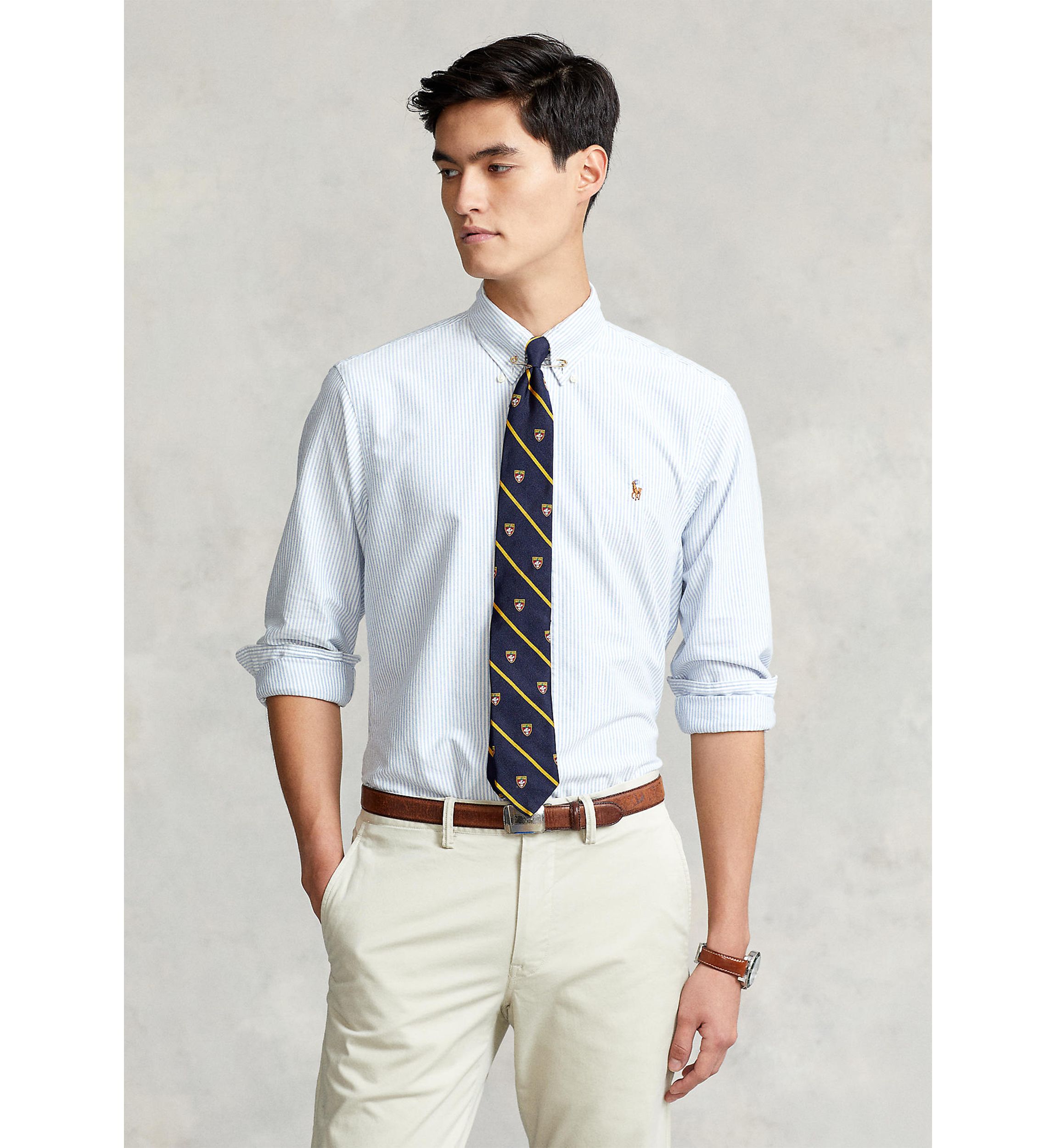 Classic Fit Striped Oxford Shirt