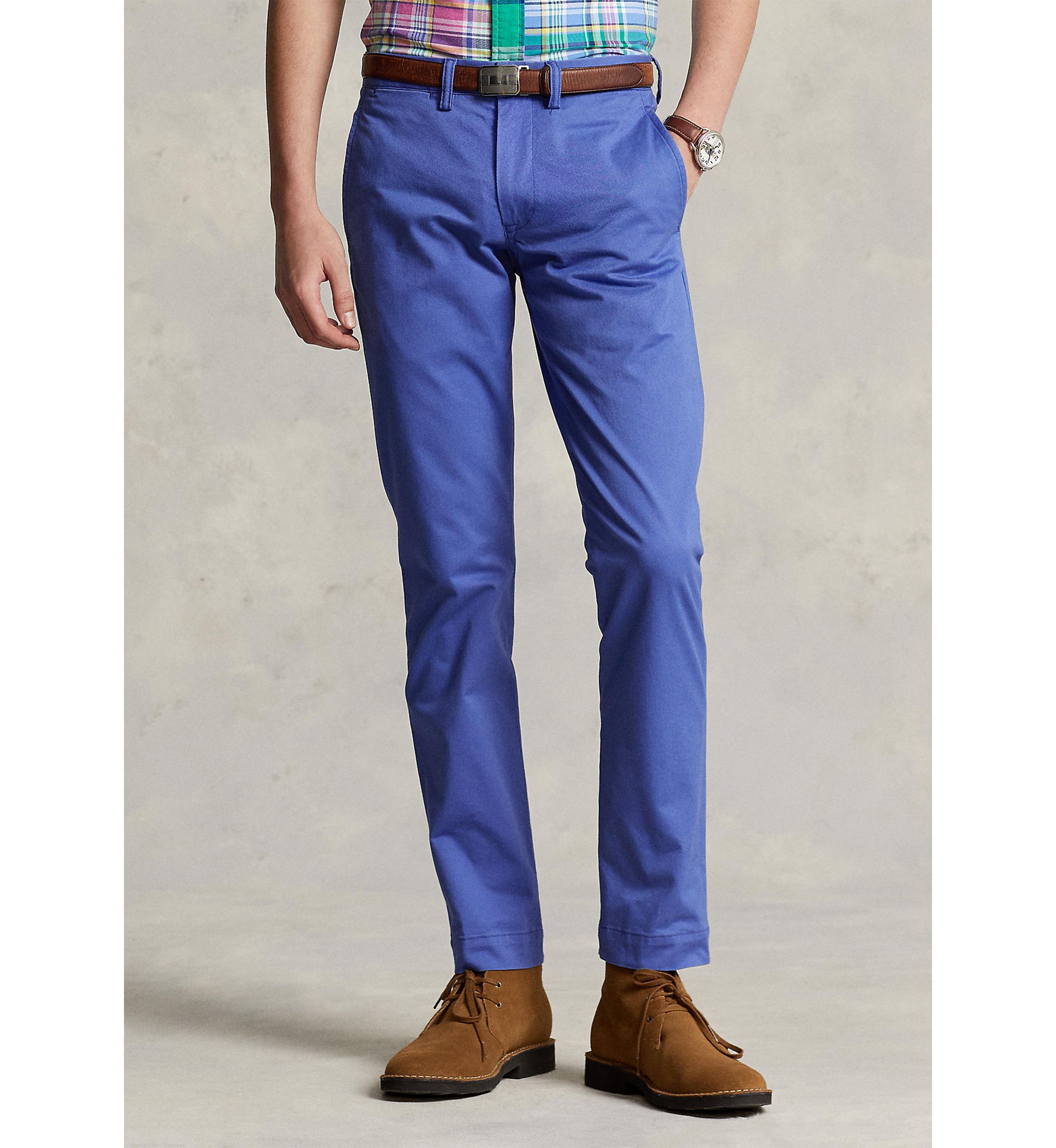 Washed Stretch Slim Fit Chino Pants