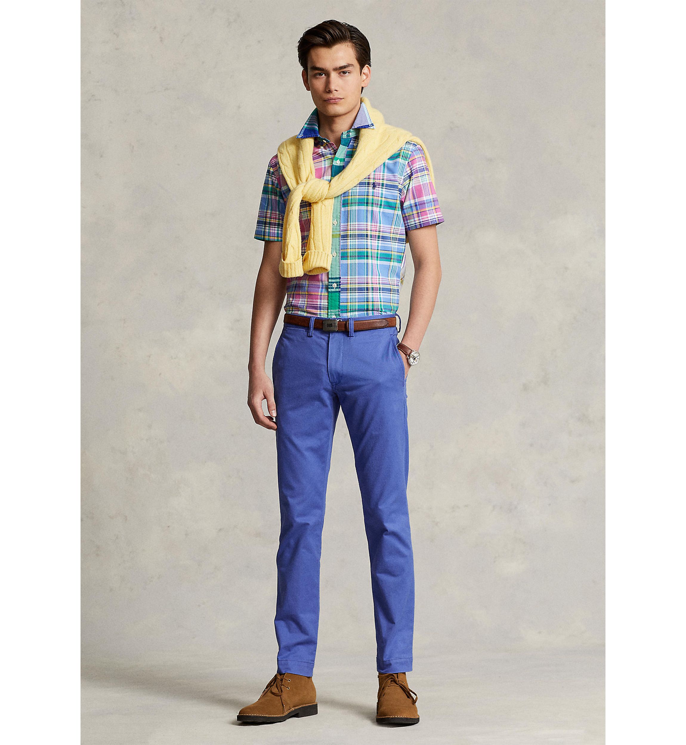 Washed Stretch Slim Fit Chino Pants