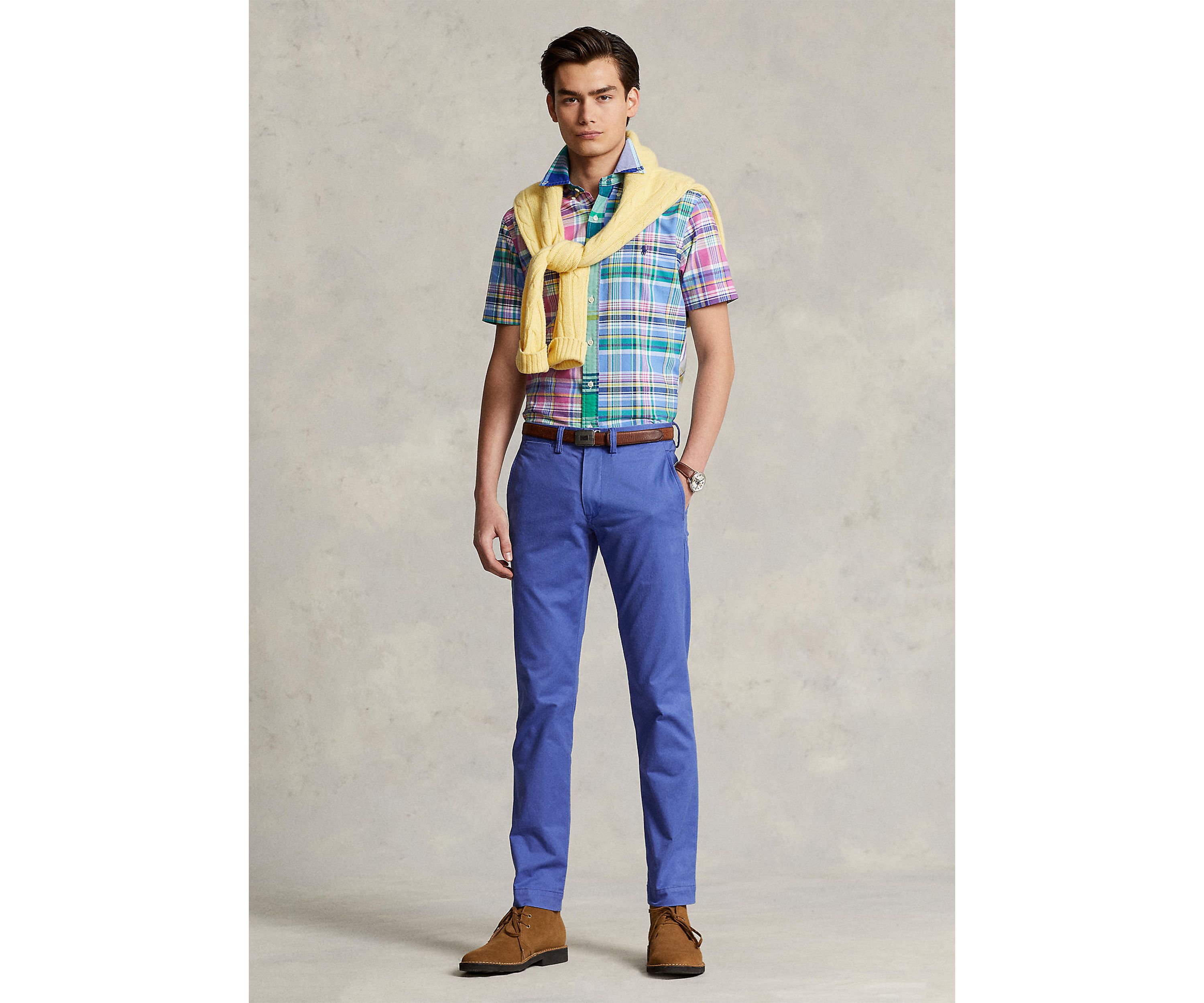 Washed Stretch Slim Fit Chino Pants