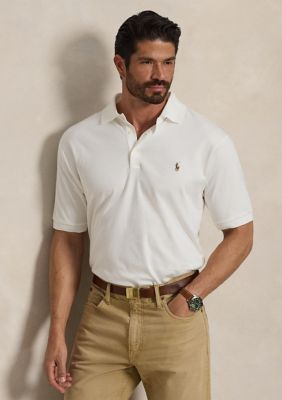Polo Ralph Lauren Men's Big & Tall Classic Fit Soft Cotton Polo, White, 2XLT