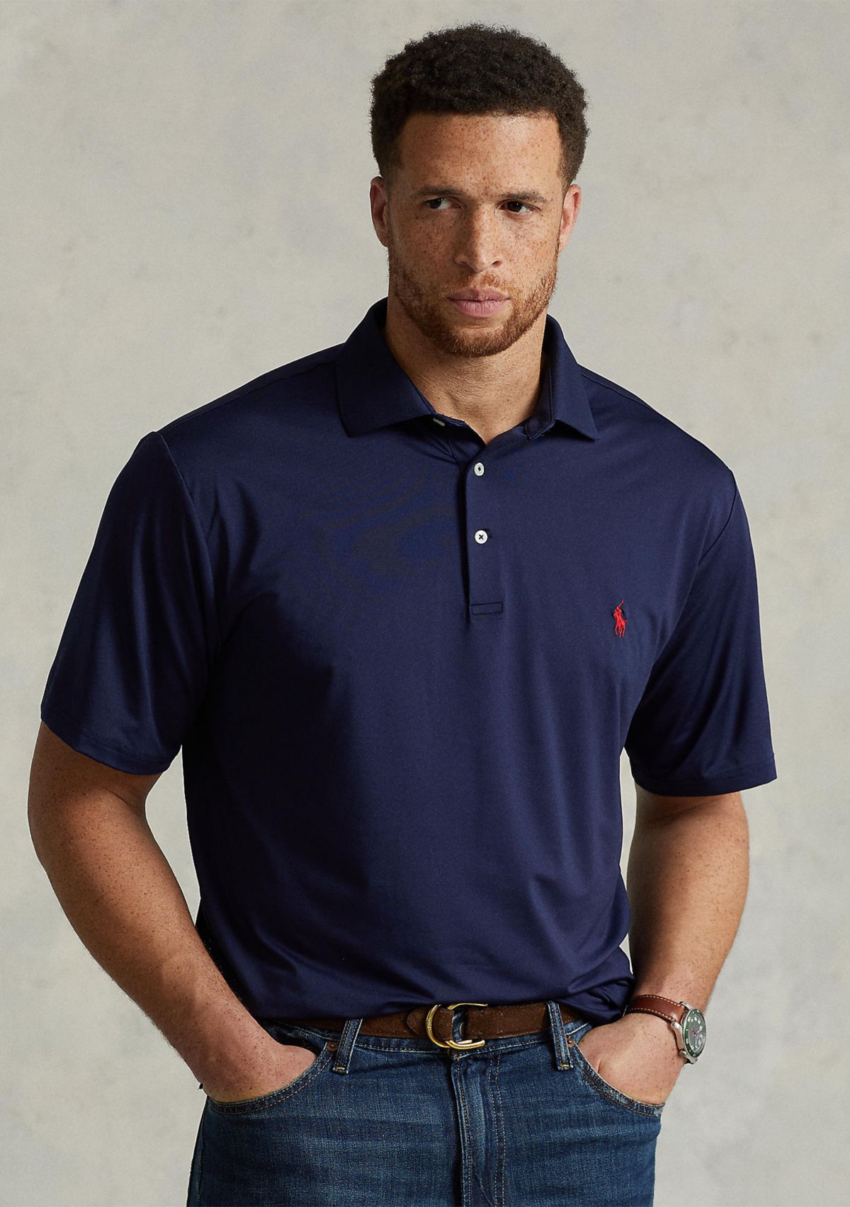 Big & Tall Performance Stretch Jersey Polo Shirt