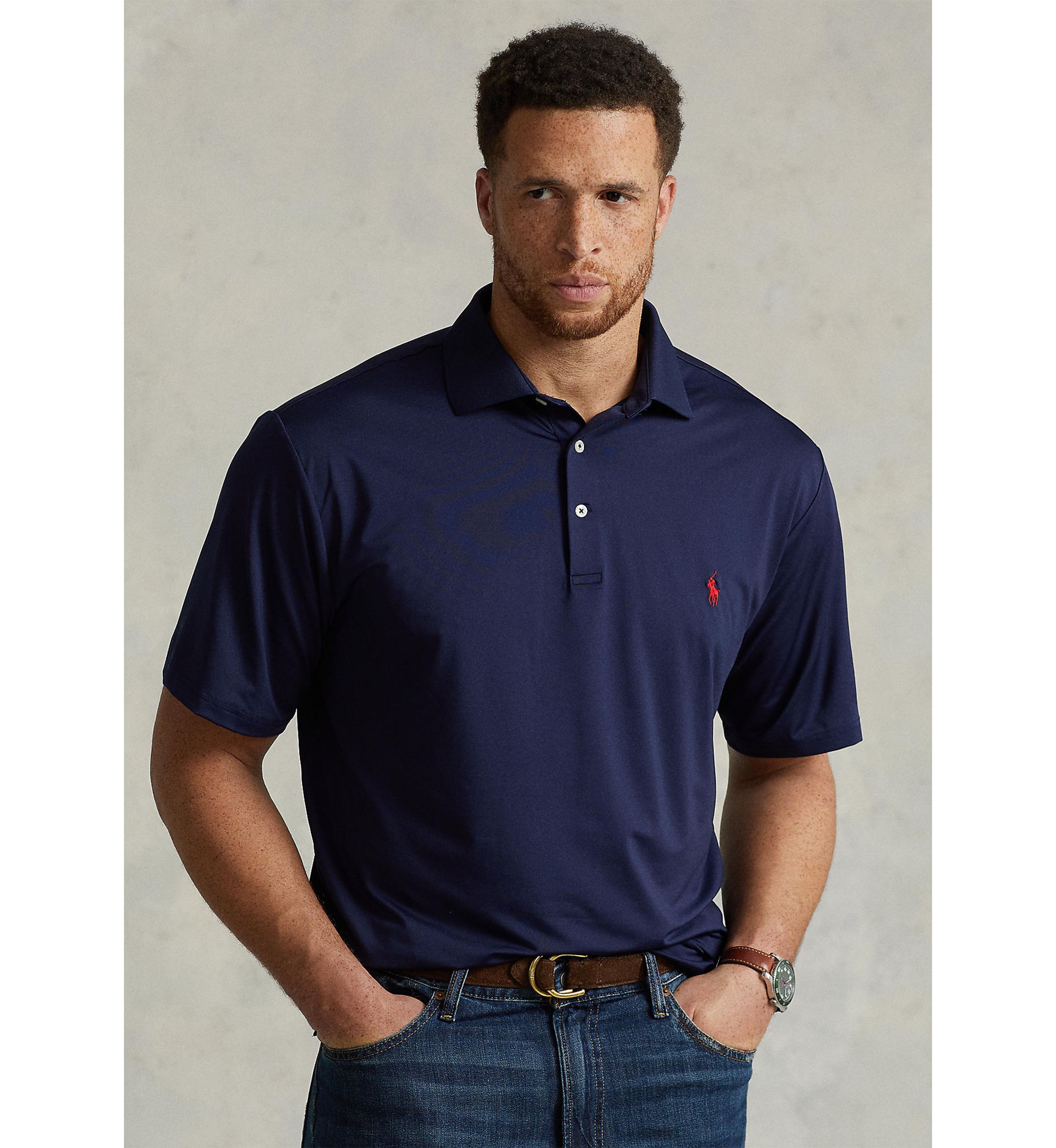 Big & Tall Performance Stretch Jersey Polo Shirt